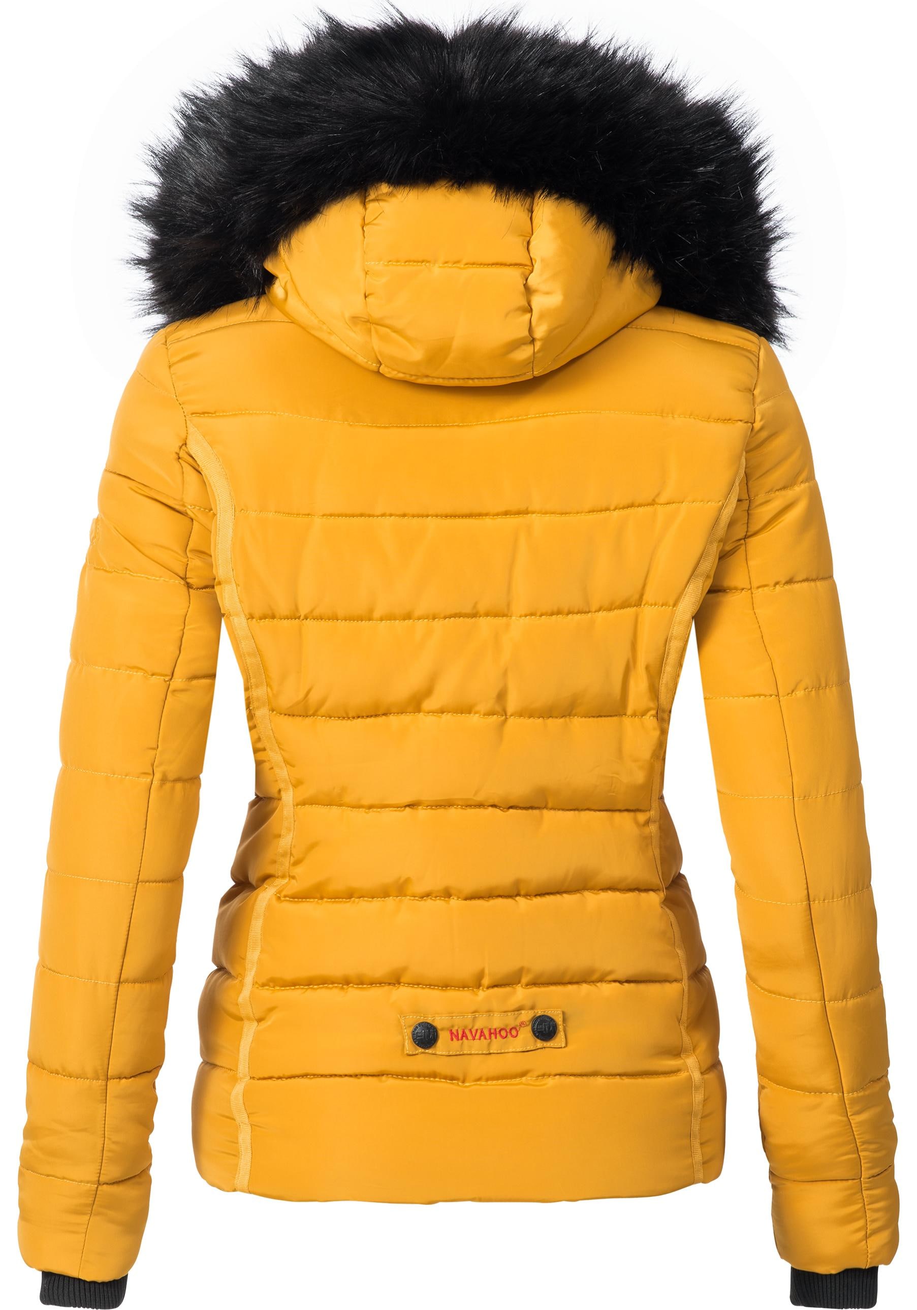 Navahoo Steppjacke »Miamor«, mit Kapuze, hochwertige Winterjacke m. voluminöser Kunstpelz-Kapuze