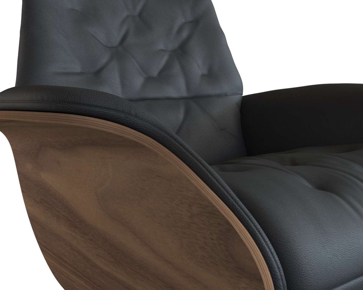 FLEXLUX Relaxsessel »Volden elektrischer Funktionsessel«, Größe M, Rücken & Fußteil elektrisch, Akku, Arml. Walnuss, Fuß Alu