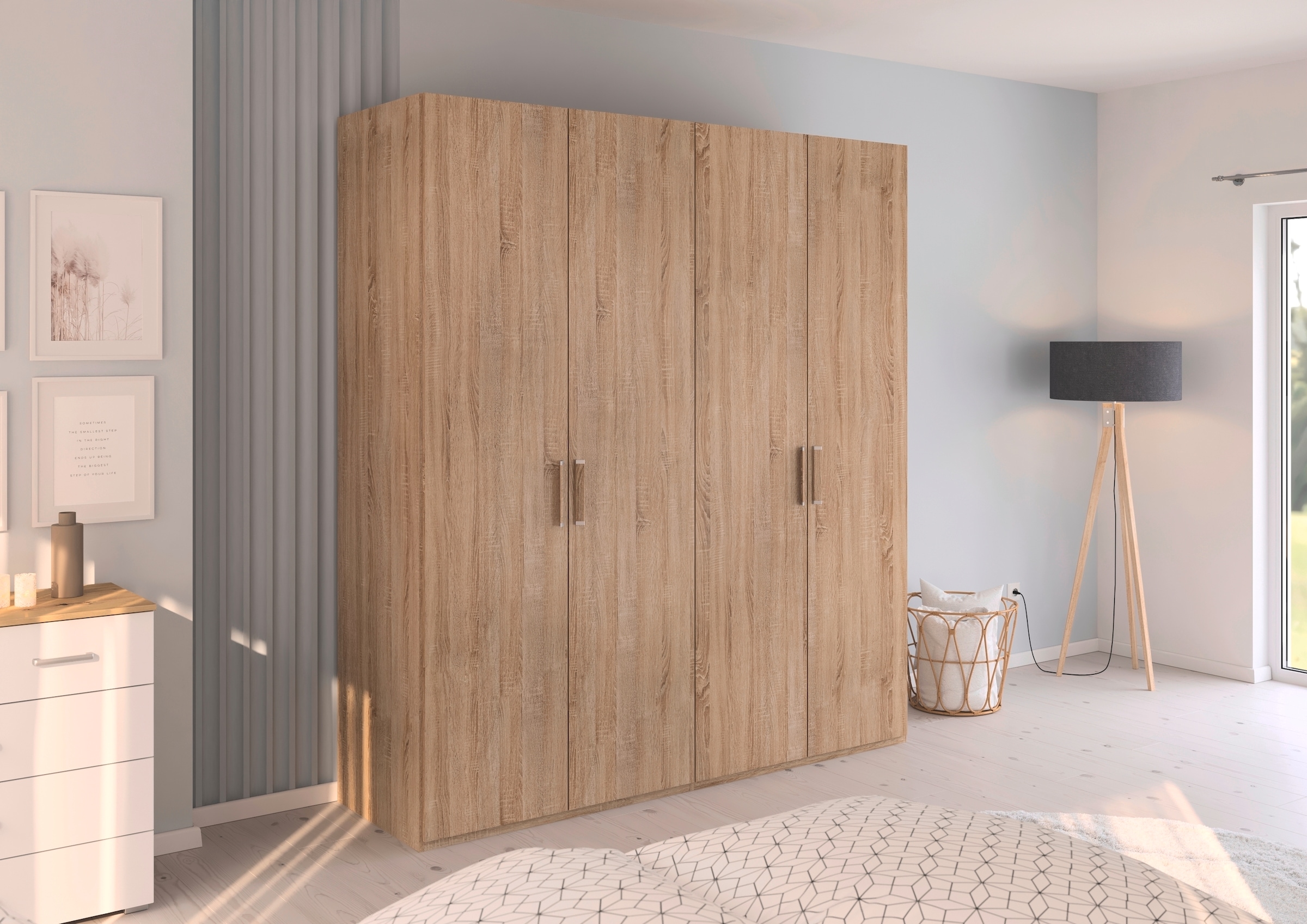 rauch Drehtürenschrank »Kleiderschrank Schrank Garderobe Schlafzimmerschrank EVELYN«, (in 2 Höhen 197 oder 210 cm erhältlich), in elegantem Stil, viel Stauraum 4 Breiten und 2 Höhen MADE IN GERMANY