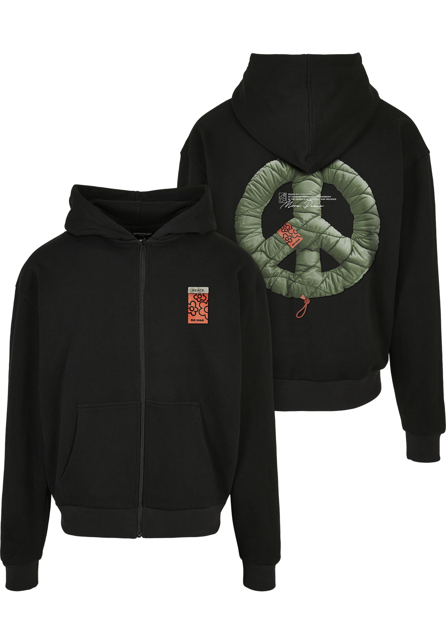 MisterTee Langarmshirt "MisterTee Unisex Puffer Peace Heavy Oversize Zip Hoody" 1