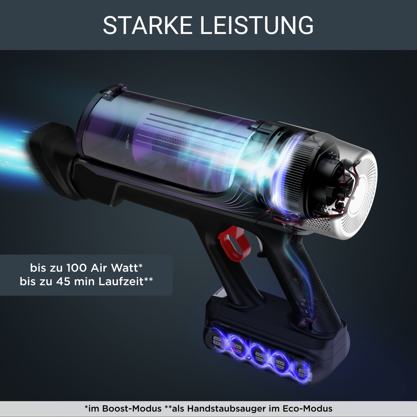 Rowenta Akku-Hand-und Stielstaubsauger »X-Force Flex 9.60 Allergy, kabellos, bis zu 100 Air Watt, ultraleicht«, hohes Fassungsvermögen, Flex-Gelenk, lange Betriebsdauer, RH203A