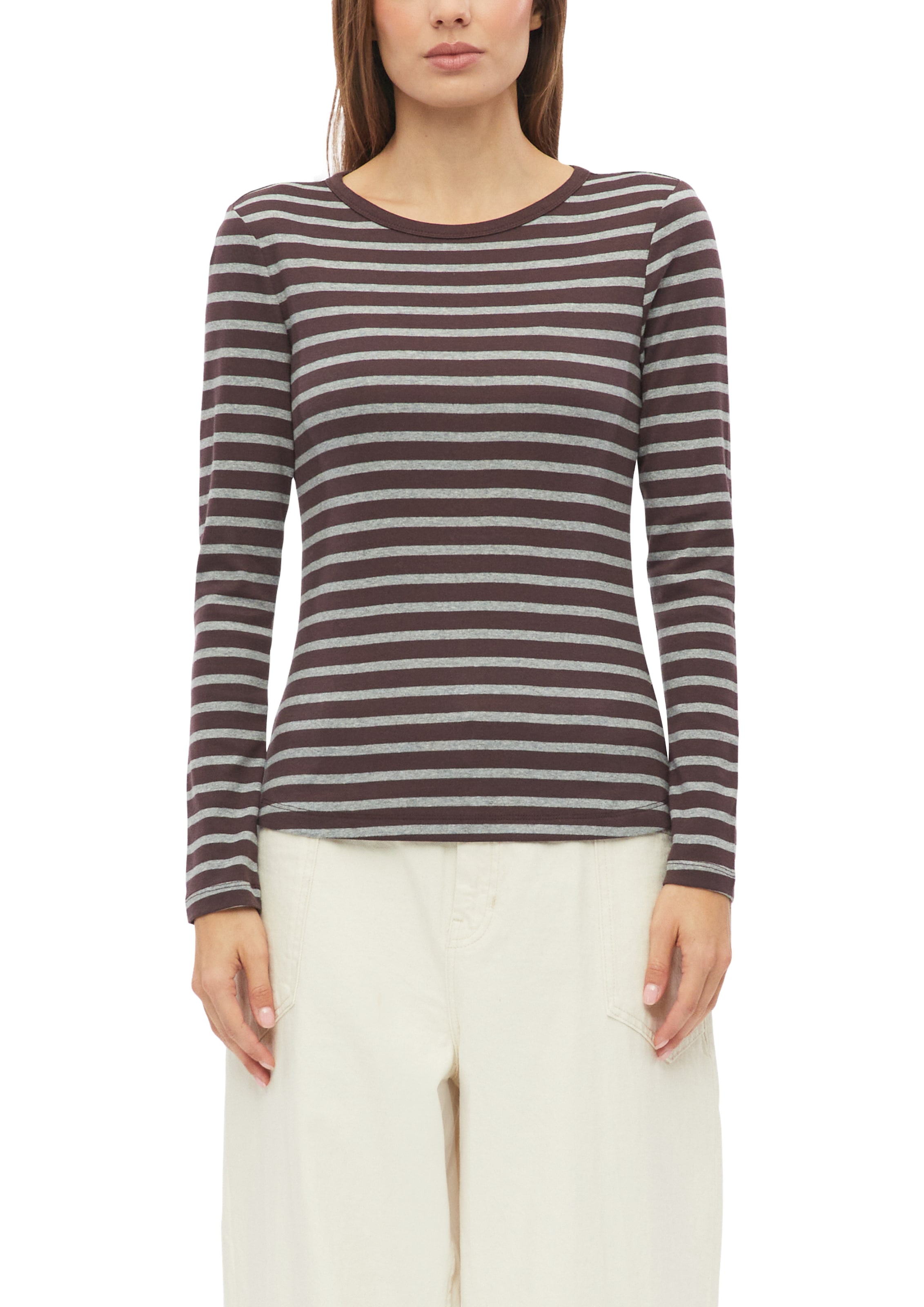 s.Oliver Langarmshirt im Streifen-Look / Rundhals