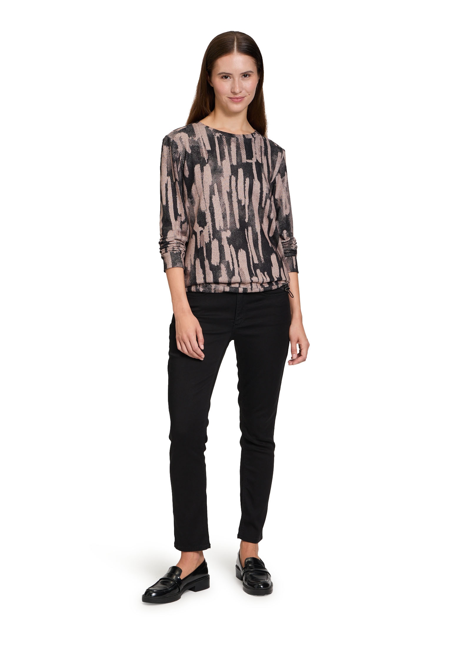 Betty&Co Kurzarmshirt »Betty & Co Damen Casual-Shirt mit Tunnelzug«, (1 tlg.), Druck