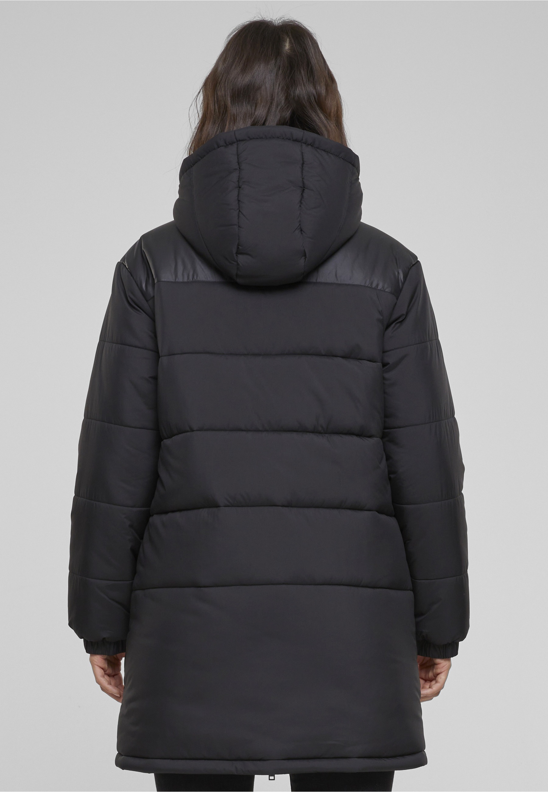 URBAN CLASSICS Winterjacke »Urban Classics Damen Ladies Hooded Mixed Puffer Coat« 1 Stk. tlg. ohne Kapuze