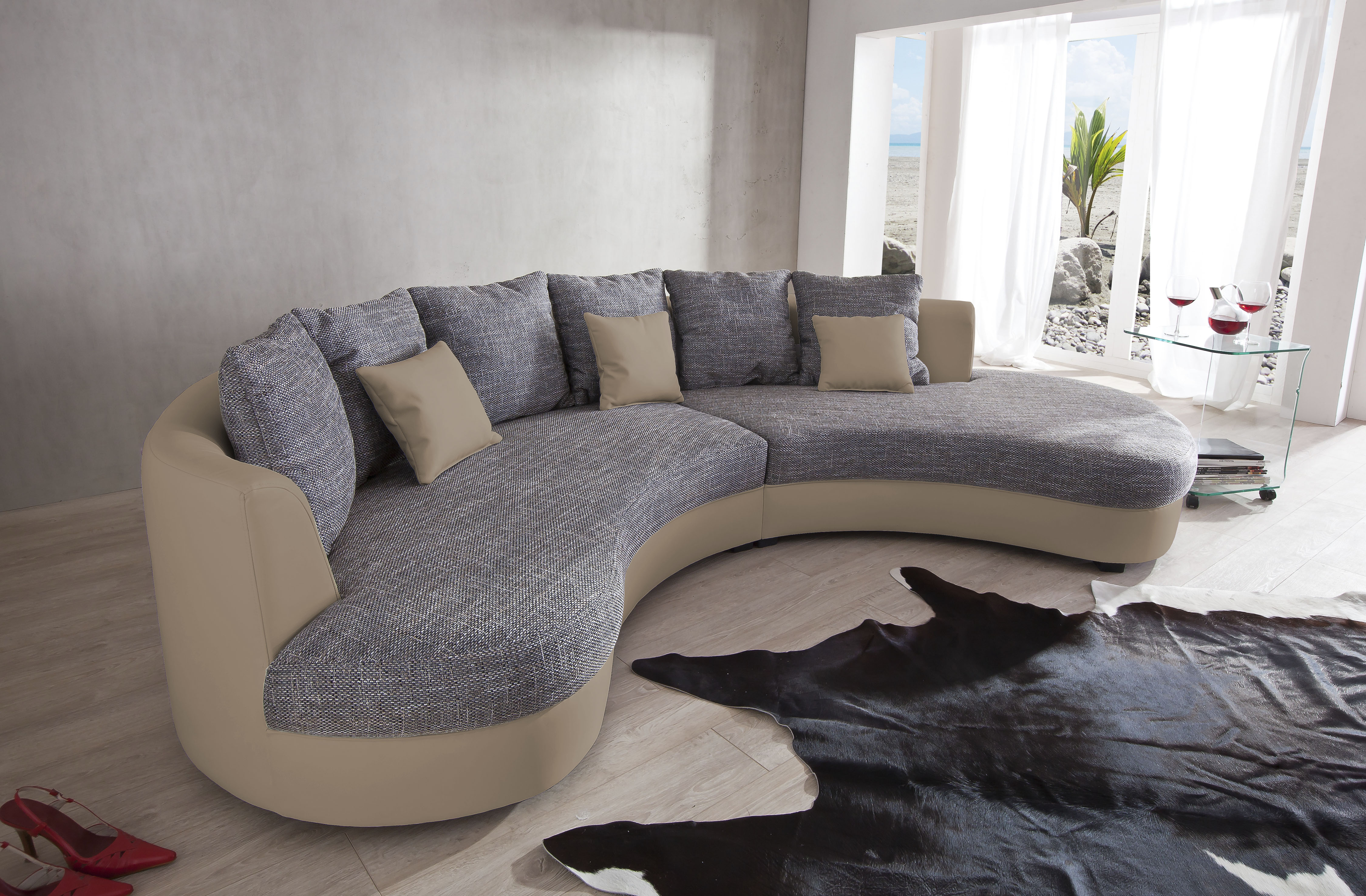 Home affaire Ecksofa "Lazio modern und bequem, schmale Armlehnen, tolle Detailverarbeitung" ergonomische Form
