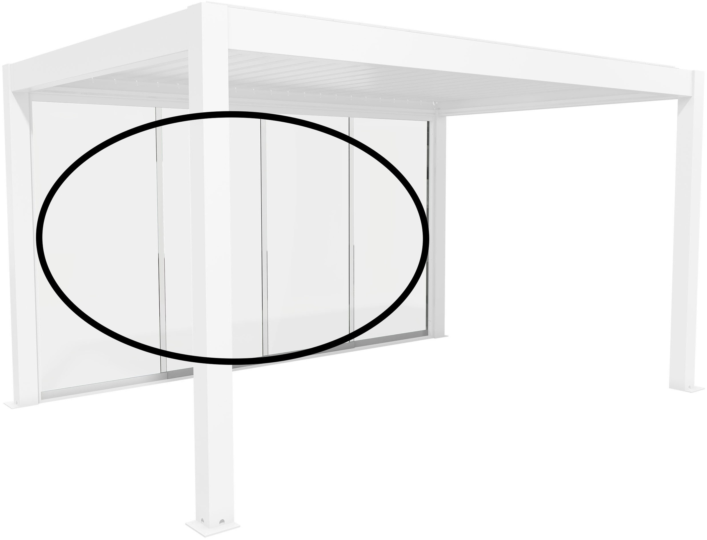 Biohort "Klarglas Gr. 4,5 m für Pergola, verschiedene Farben" 420x 234,9 cm, Glaselemente aus 10 mm ESG