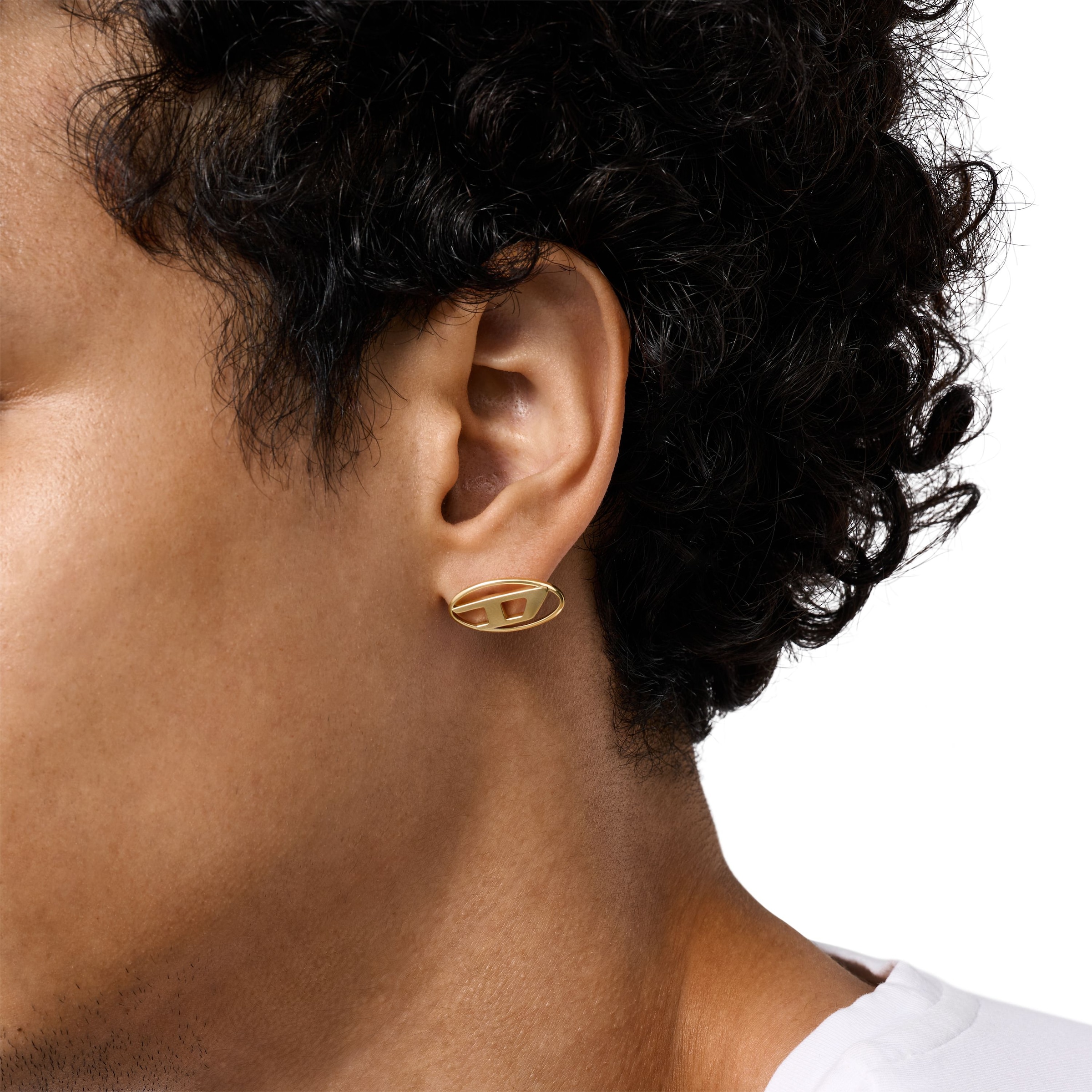Diesel Single-Ohrstecker »Schmuck Geschenk Edelstahl OVAL D LOGO, DX1590710«