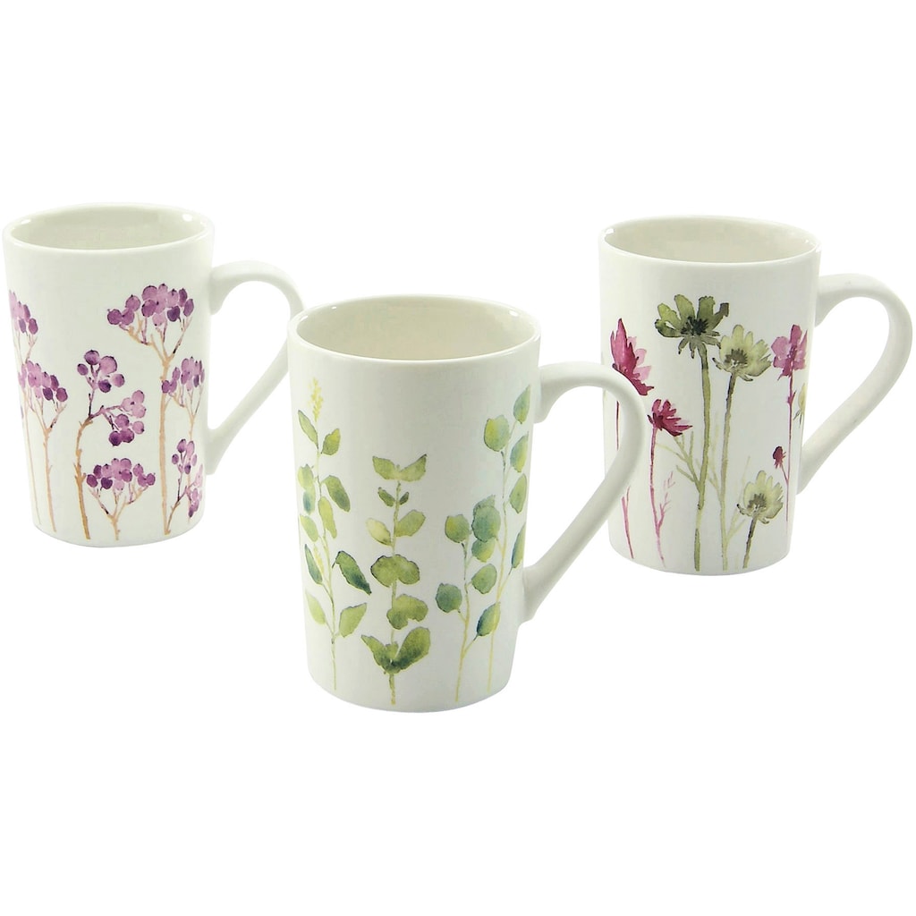 CreaTable Becher »Kaffeebecher Botanica«, (Set, 6 tlg.)