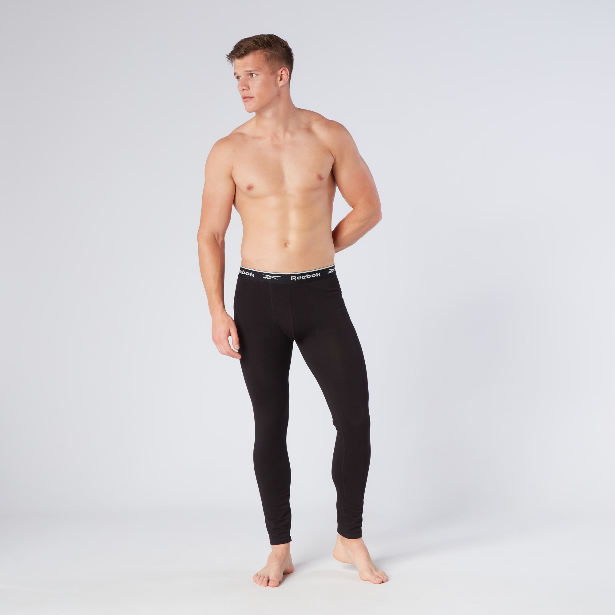 Reebok Lange Unterhose »JOHNY« basic, lang, atmungsaktiv, mit Logo, breiter Bund, Baumwollmix