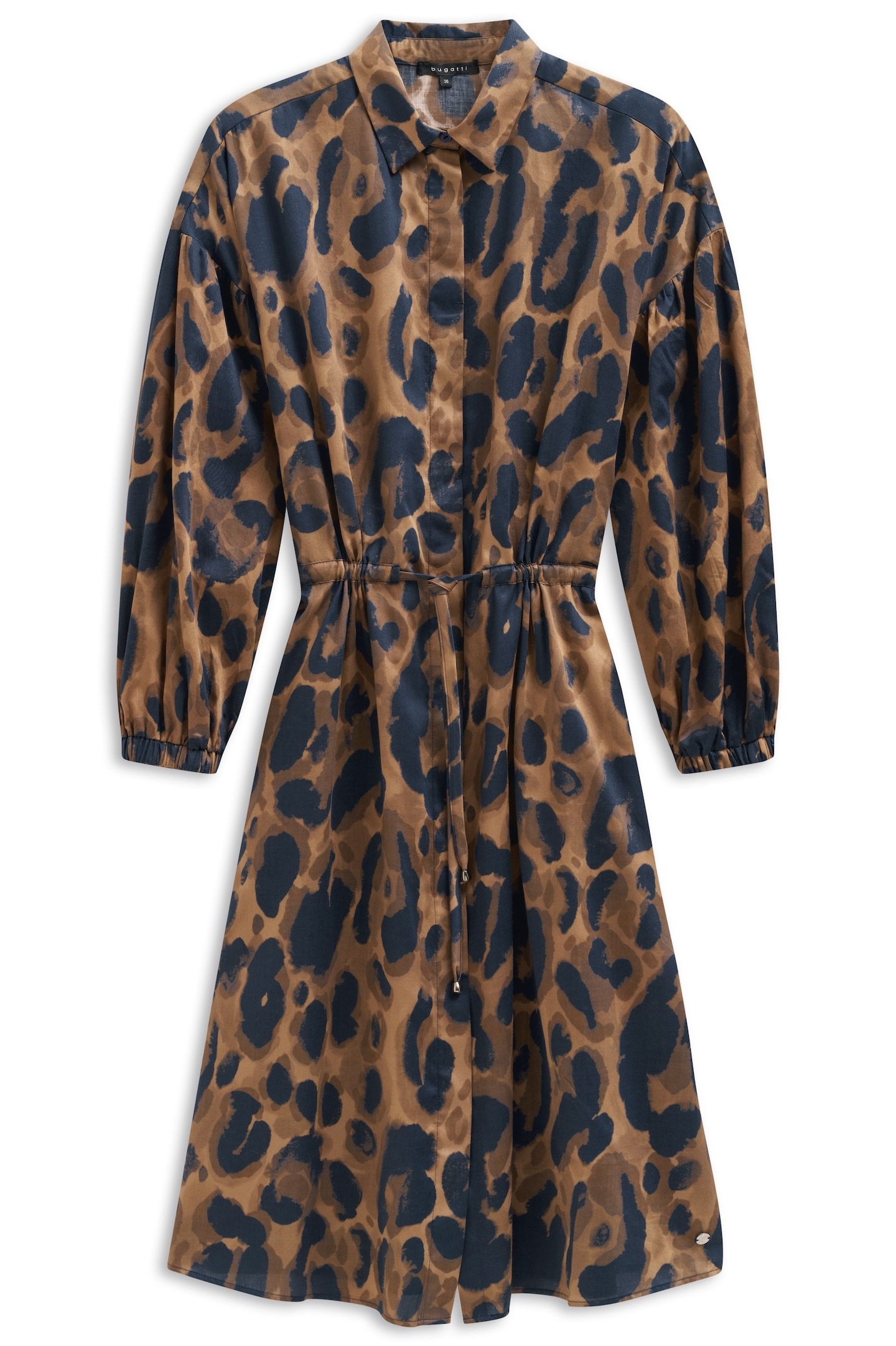 bugatti Blusenkleid »Leo-Muster«, mit Bindegurt und aus Baumwolle