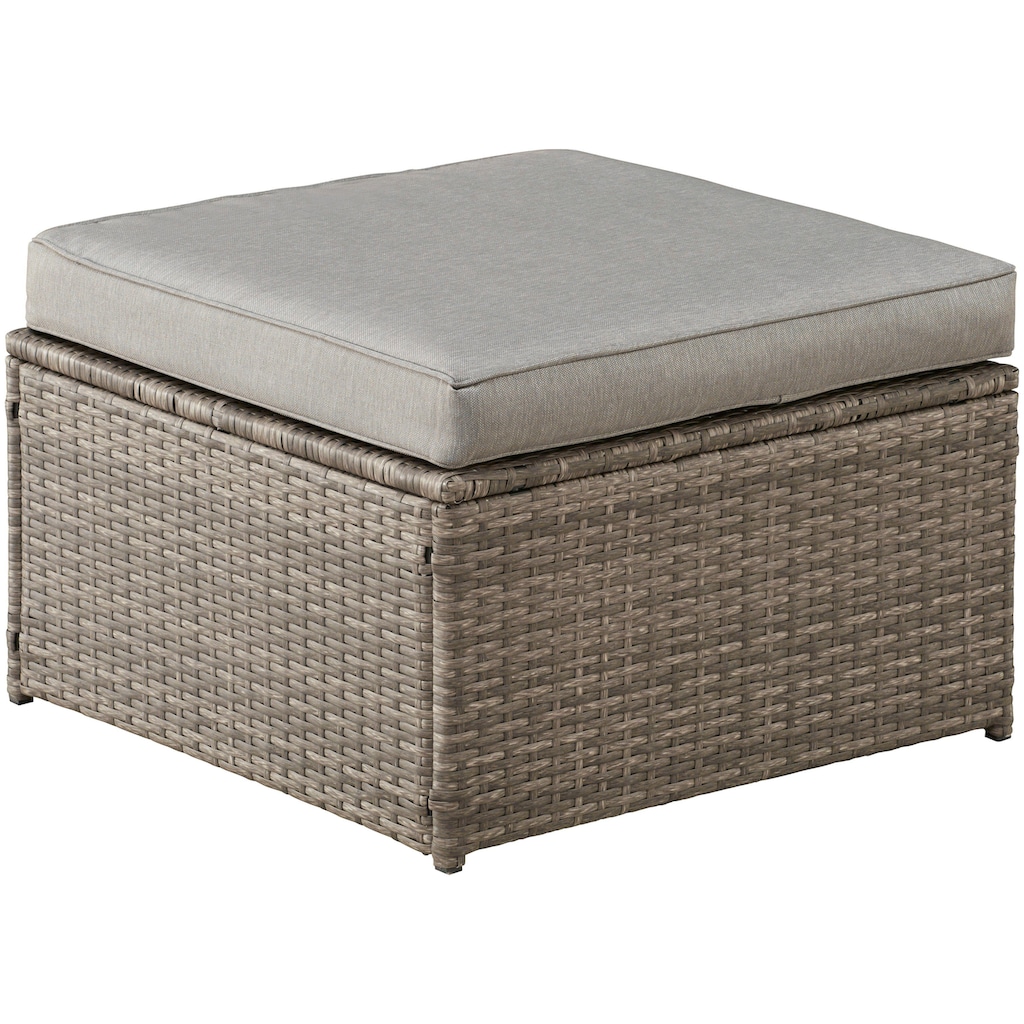 KONIFERA Gartenlounge-Set »Lagos Premium«, (13 tlg.), 3er-Sofa, 3 Hocker, Tisch, Polyrattan