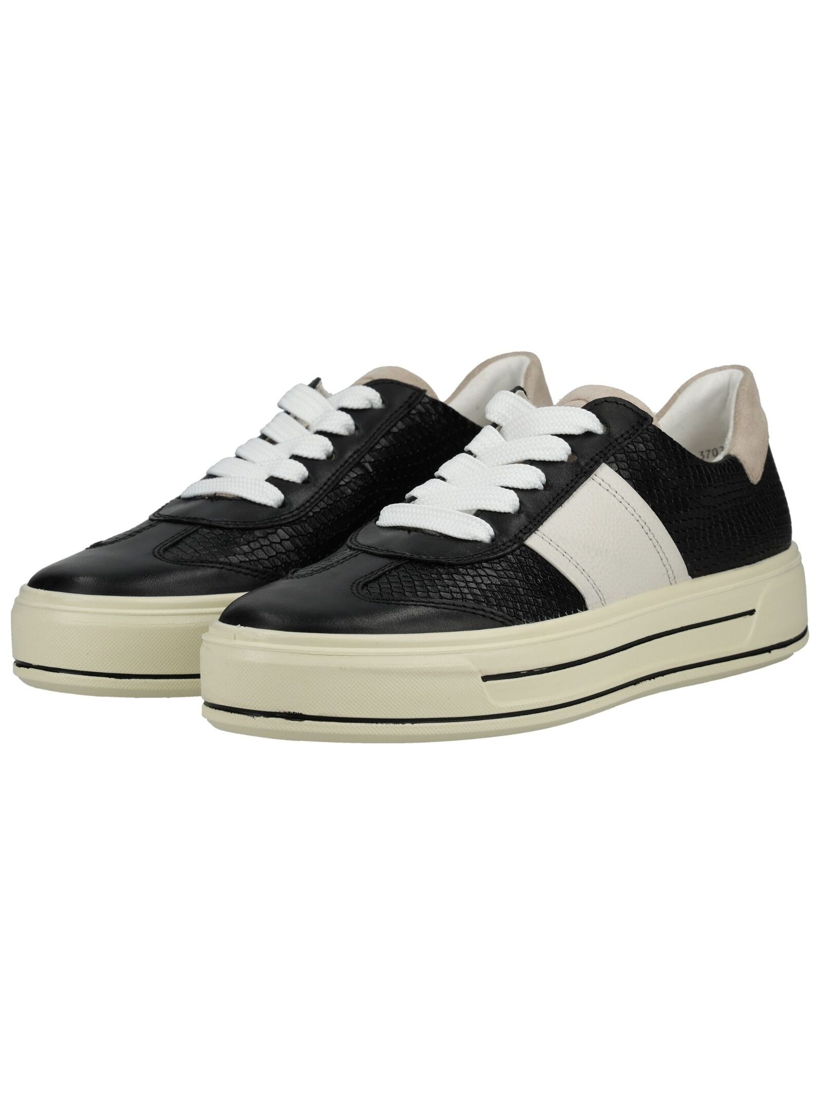 Ara Sneaker Leder Platform Sneaker Black/White Size 43 3