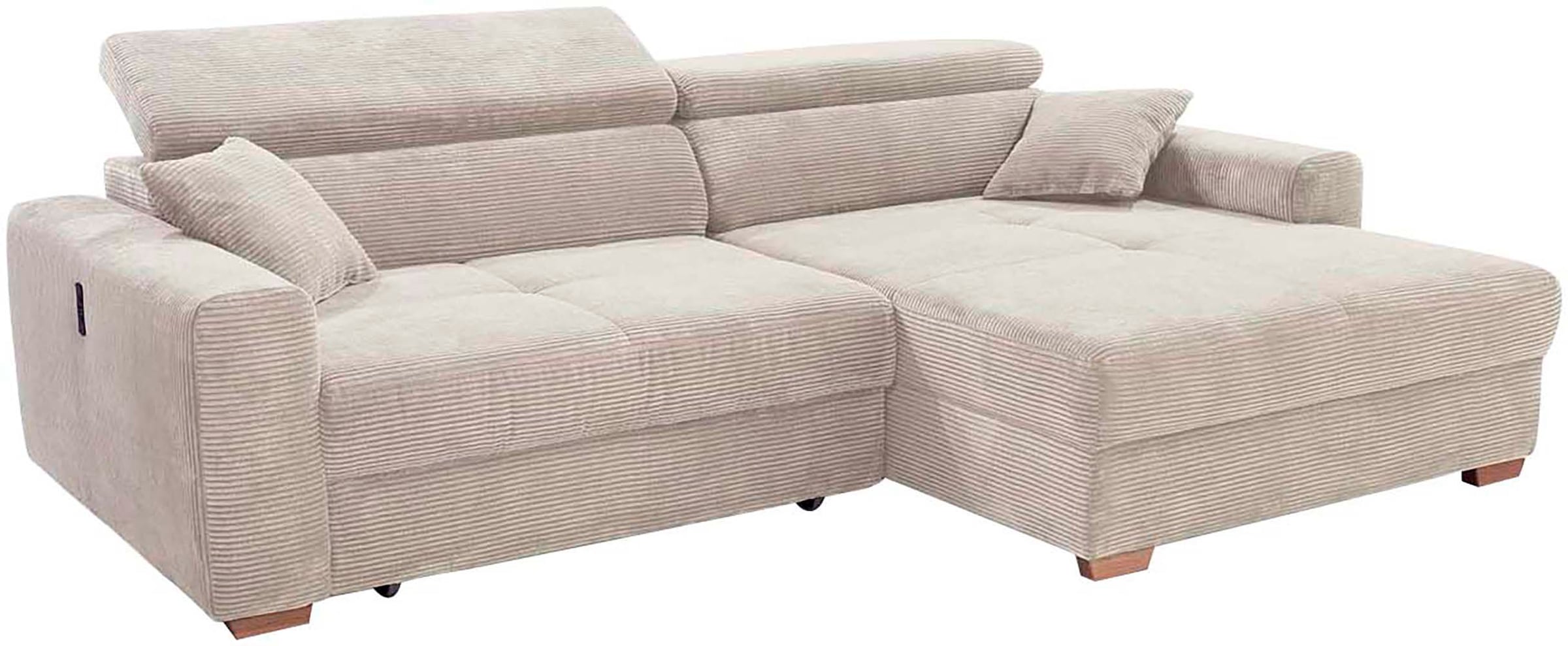 Jockenhöfer Gruppe Ecksofa »Slider, L-Form, 140kg Belastbarkeit«, elektromotorische Sitztiefenverstellung,USB-Ladeports,mit Kopfstützen