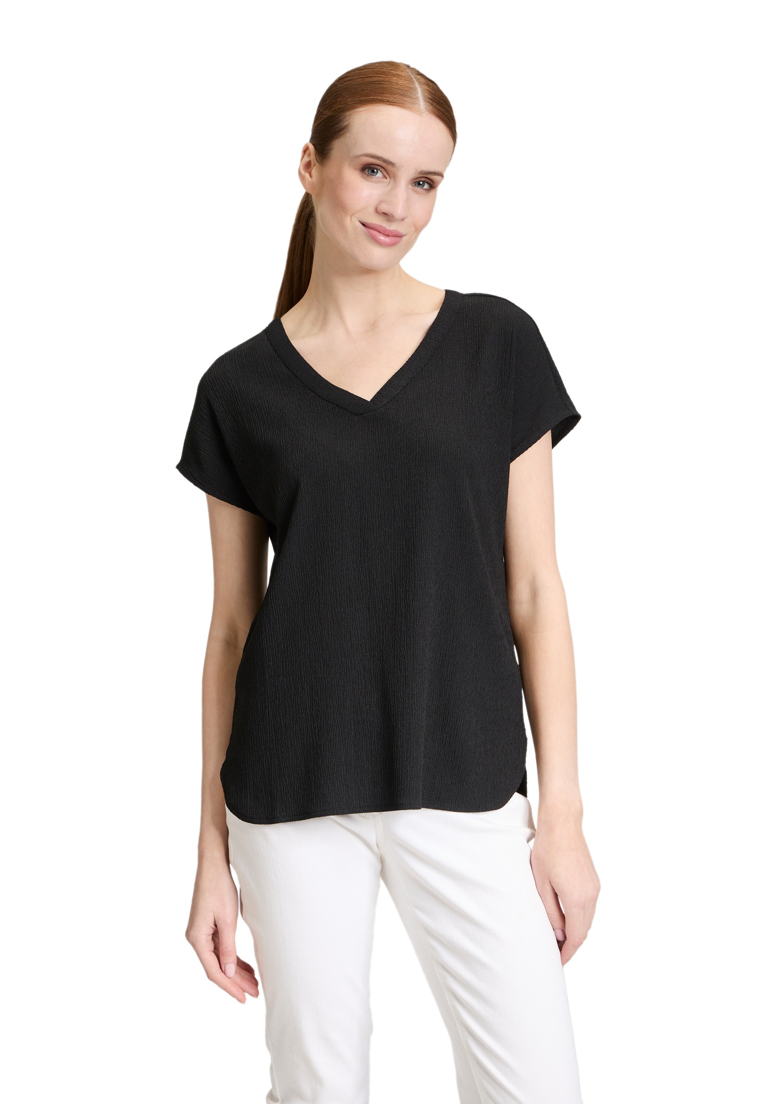 Betty Barclay Kurzarmshirt "Damen Basic Shirt mit V-Ausschnitt" 1 Stk. tlg. günstig online kaufen