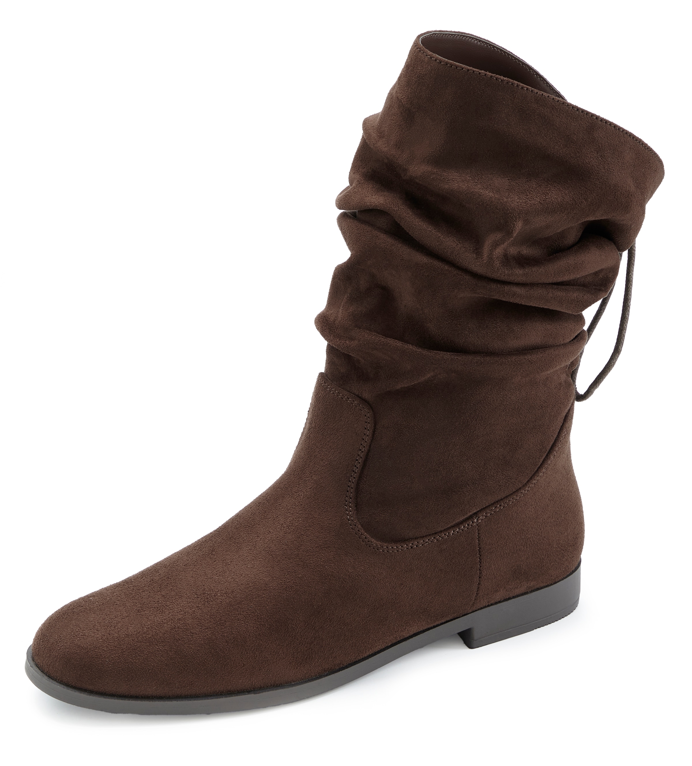 LASCANA Stiefel »Stiefelette,«  mit Gummi-Kordelzug, in zwei verschiedenen Längen tragbar VEGAN