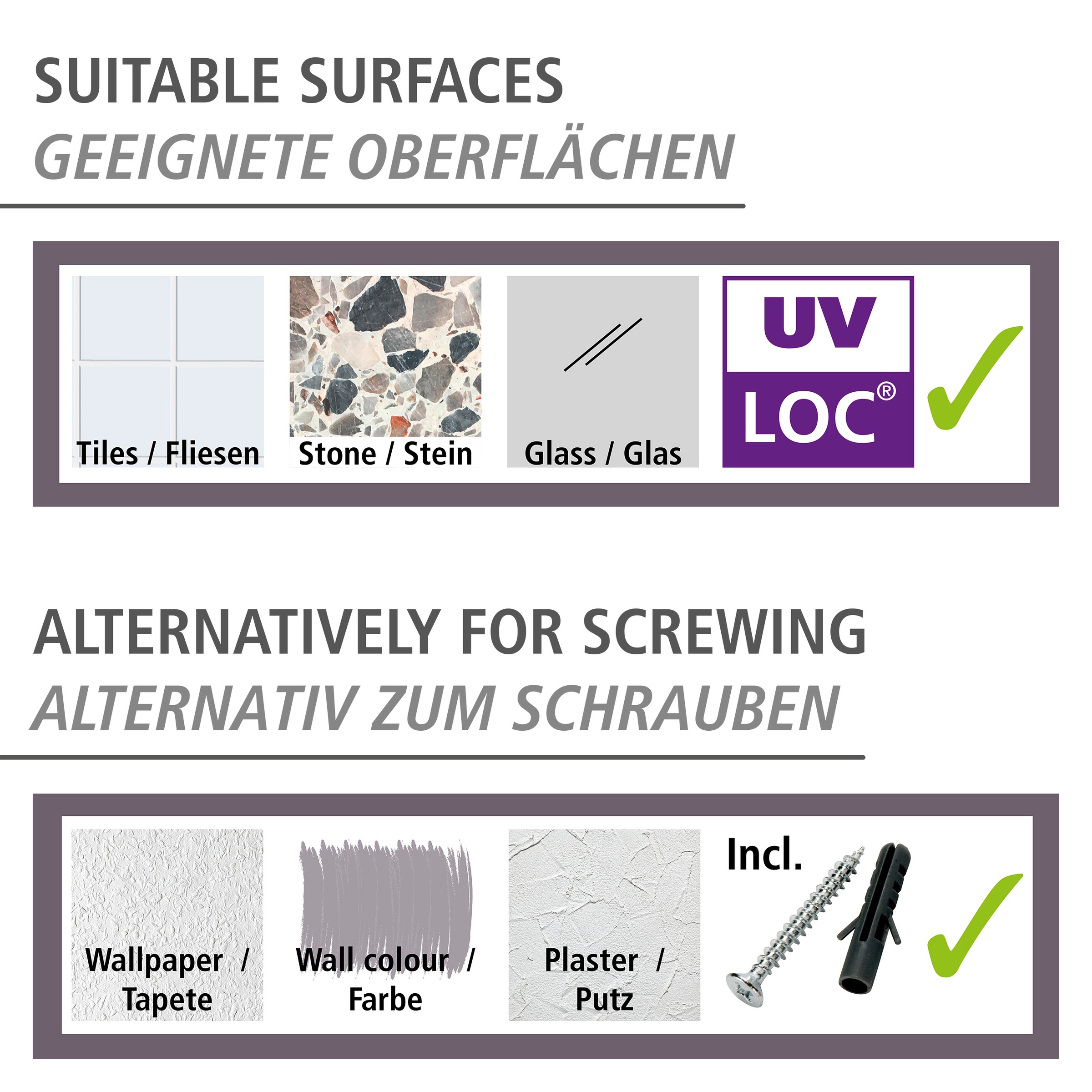 WENKO Zahnputzbecher »UV-Loc® Isera«, befestigen ohne Bohren mit innovativem Klebesystem