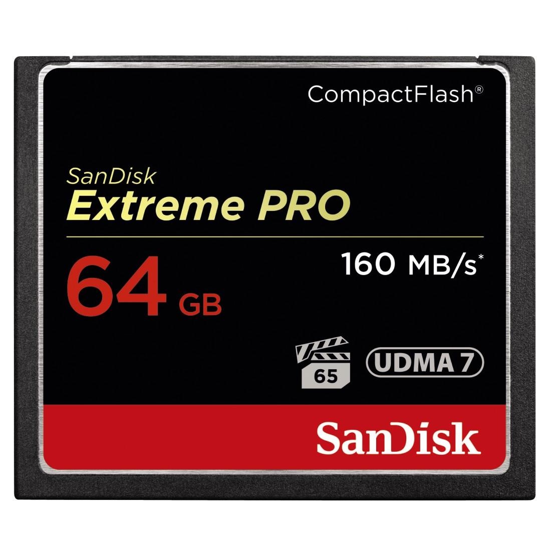 SANDISK Speicherkarte "CF Extreme Pro", 64 GB, schwarz, Speicherkarten