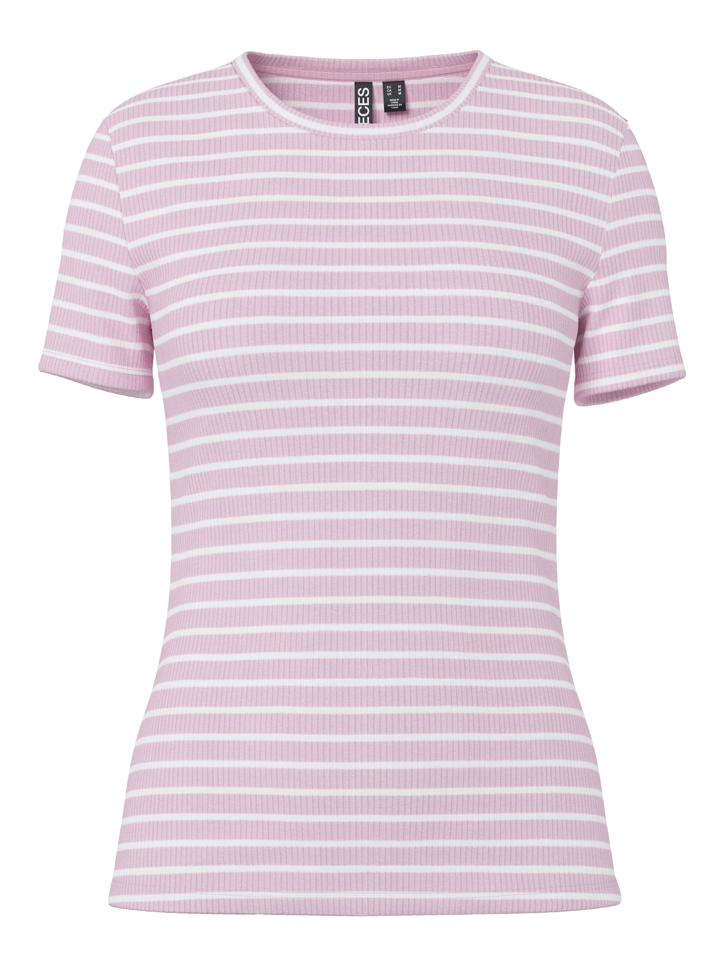 pieces Kurzarmshirt »PCRUKA SS TOP JRS NOOS BC« mit gerippter Struktur