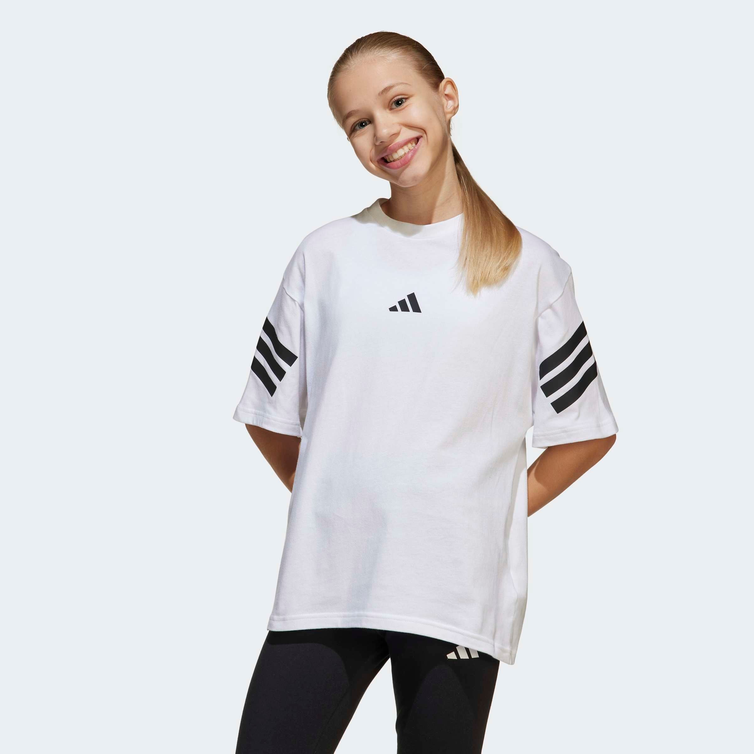 adidas Sportswear T-Shirt "FUTURE ICONS 3-STREIFEN KIDS" lockerer Schnitt, sportlicher Stil, Rundhalsausschnitt