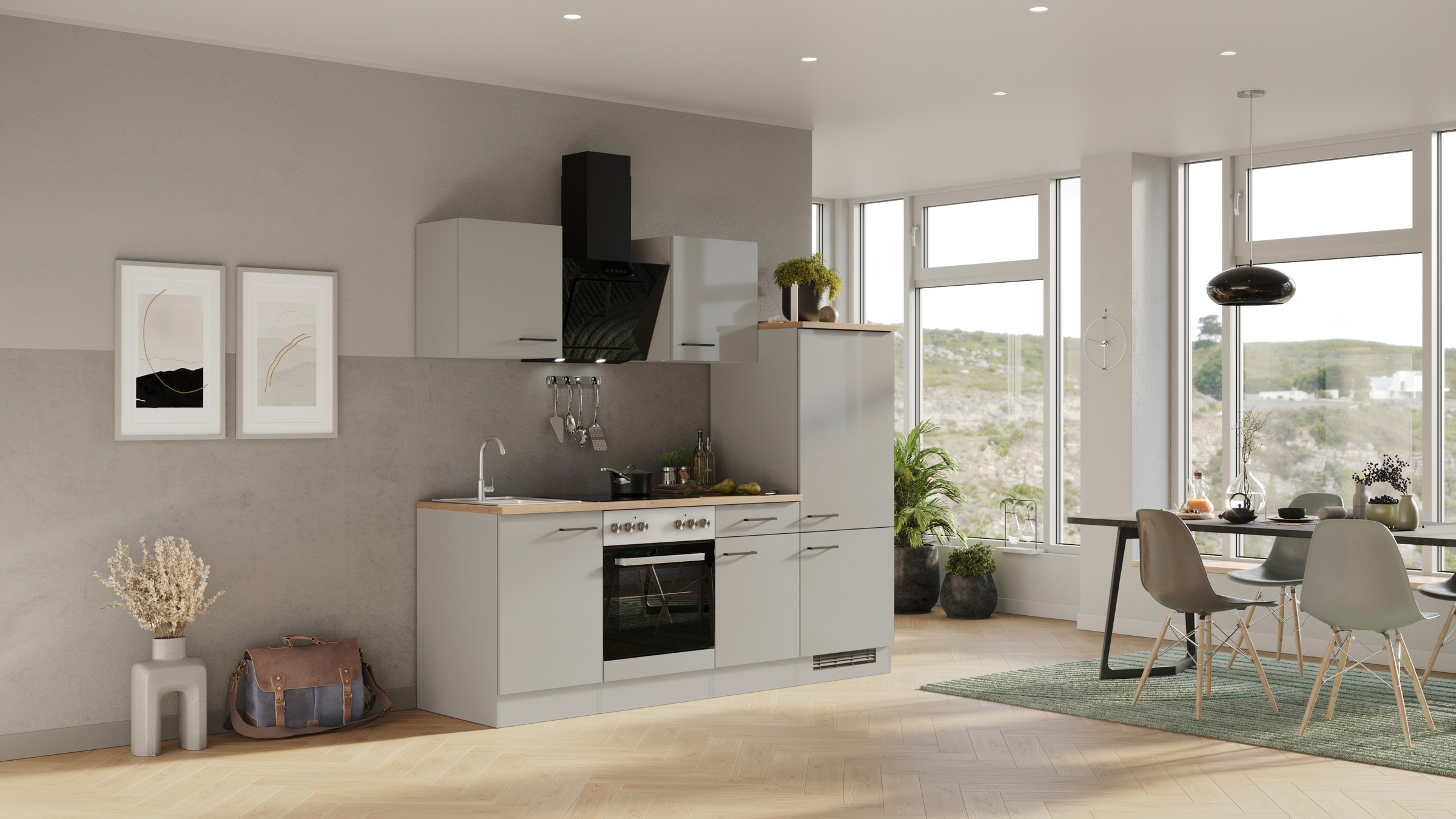 Flex-Well Küchenzeile "Lund", Breite 220 cm, in weiten Farben erhältlich, w günstig online kaufen
