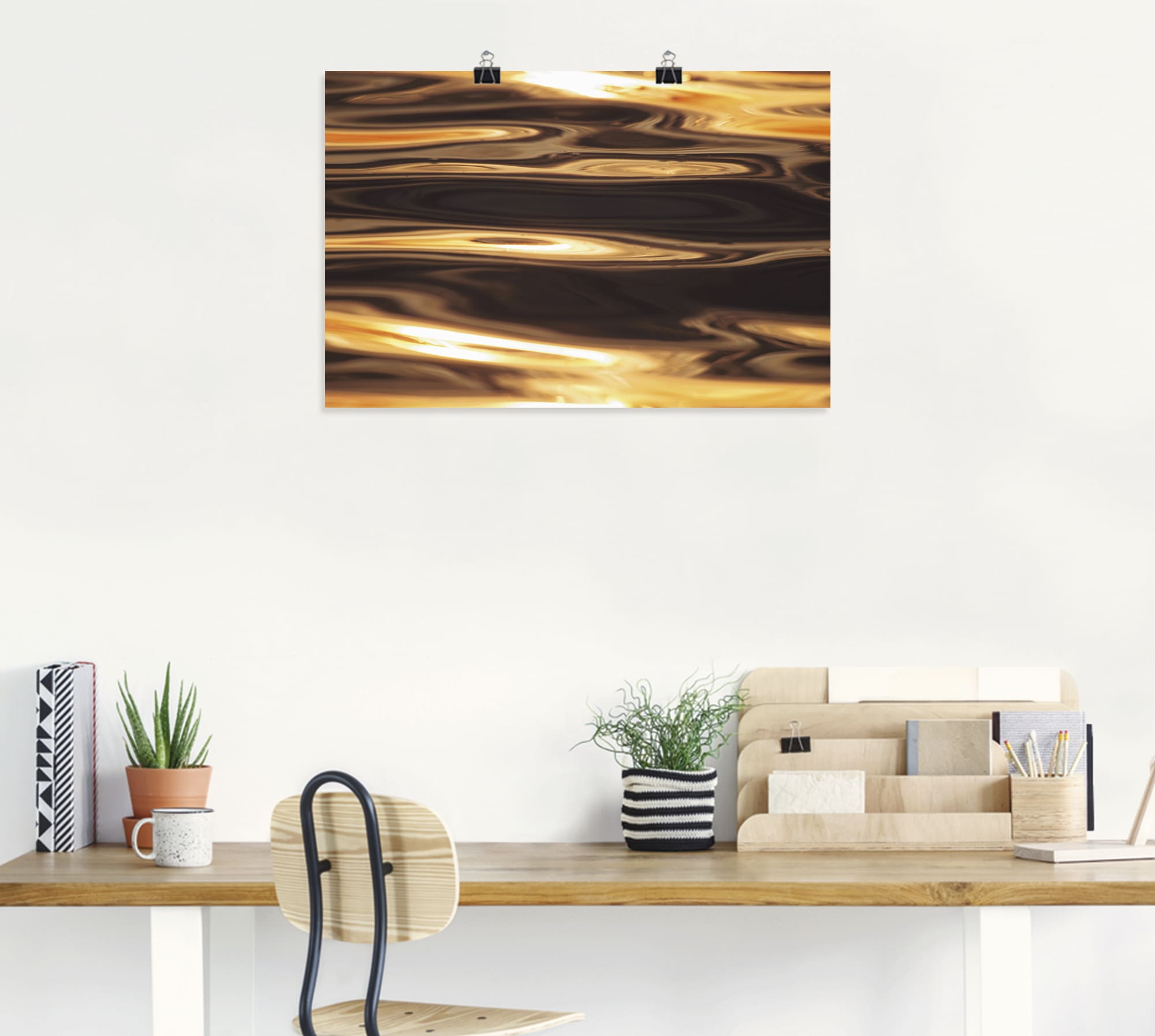 Artland Wandbild »Goldenes Wasser des Meeres«, Gewässer, (1 St.), als Alubild, Outdoorbild, Leinwandbild, Poster in verschied. Größen