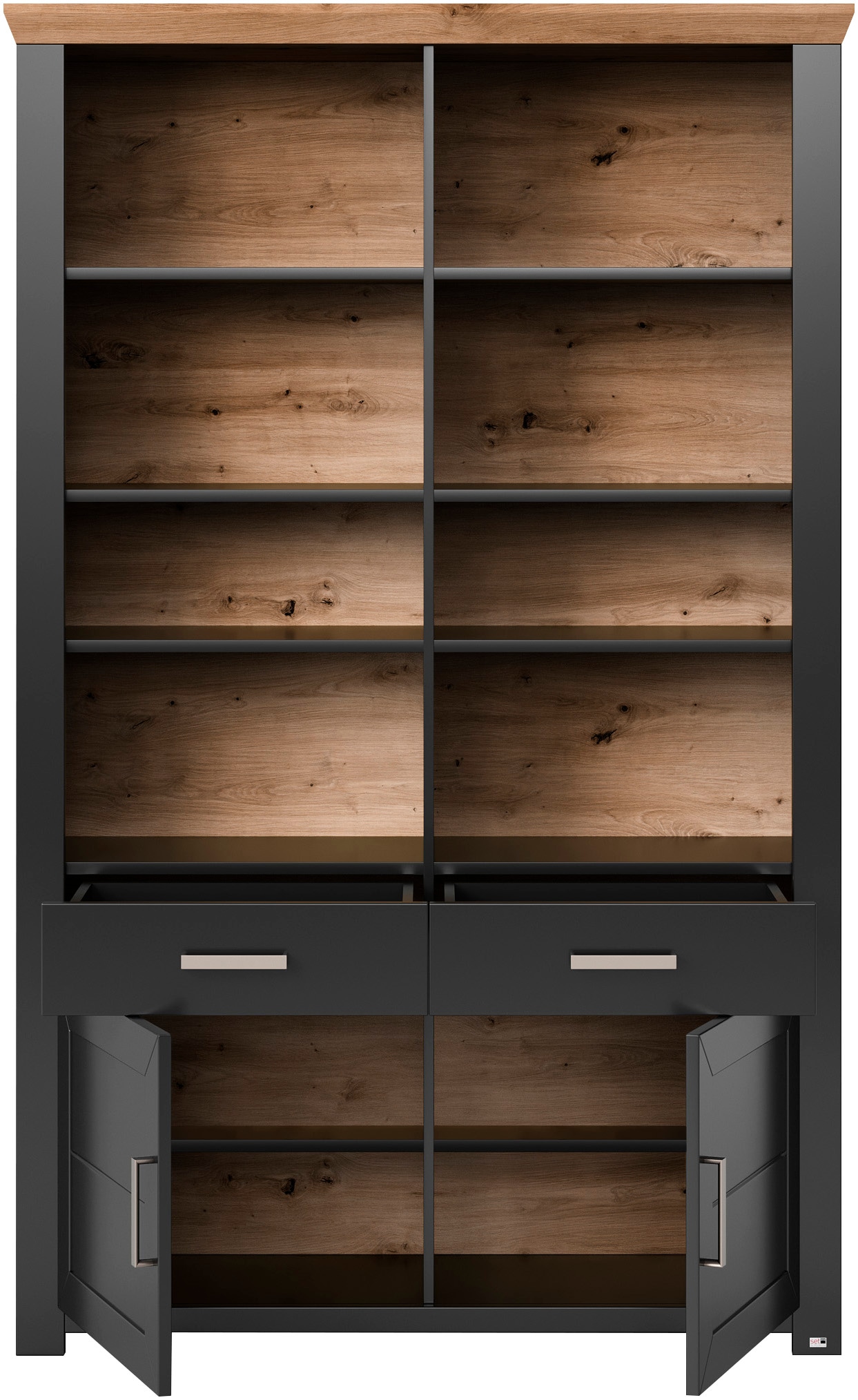 set one by Musterring Aktenregal »York«, offenes Design, wahlweise mit Beleuchtung, 3 Farben, Breite 129 cm