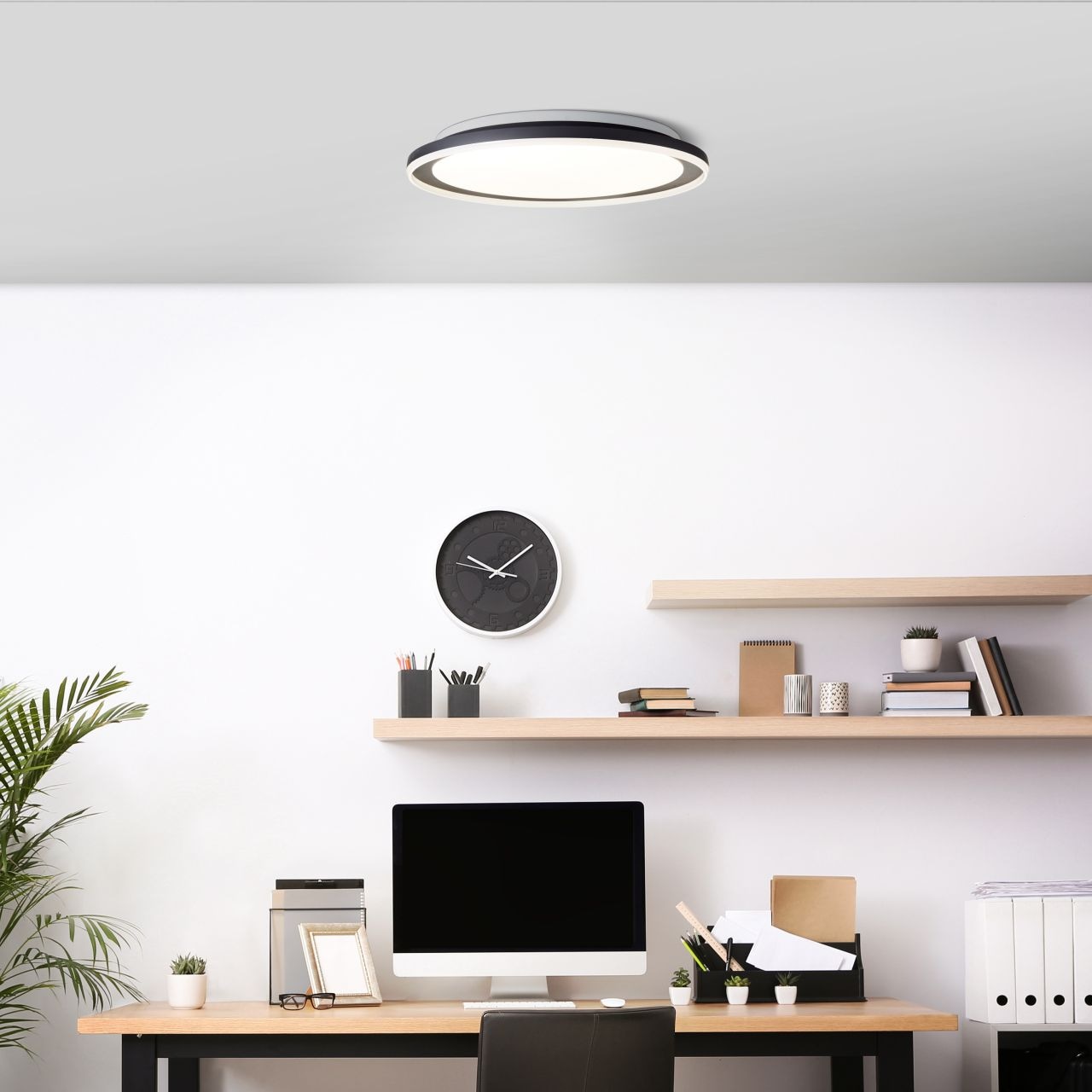 Brilliant Deckenleuchte »Pederson«, 1 flammig, mit Fernbedienung dimmbar Ø 55cm - 6600 Lumen, Lichtfarbe einstellbar
