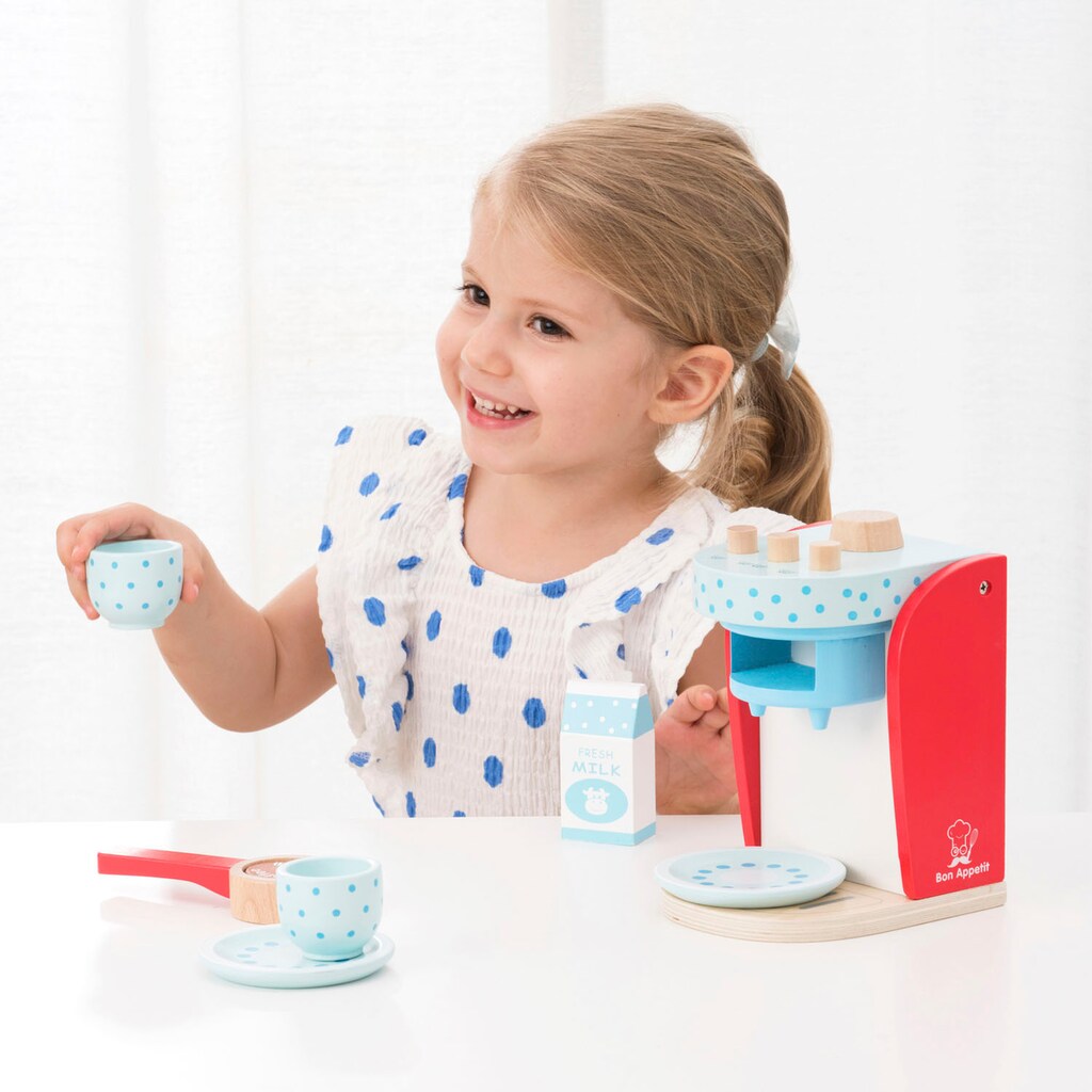 New Classic Toys® Kinder-Kaffeemaschine »Holzspielzeug, Bon Appetit - Kaffeemaschine blau-weiß«