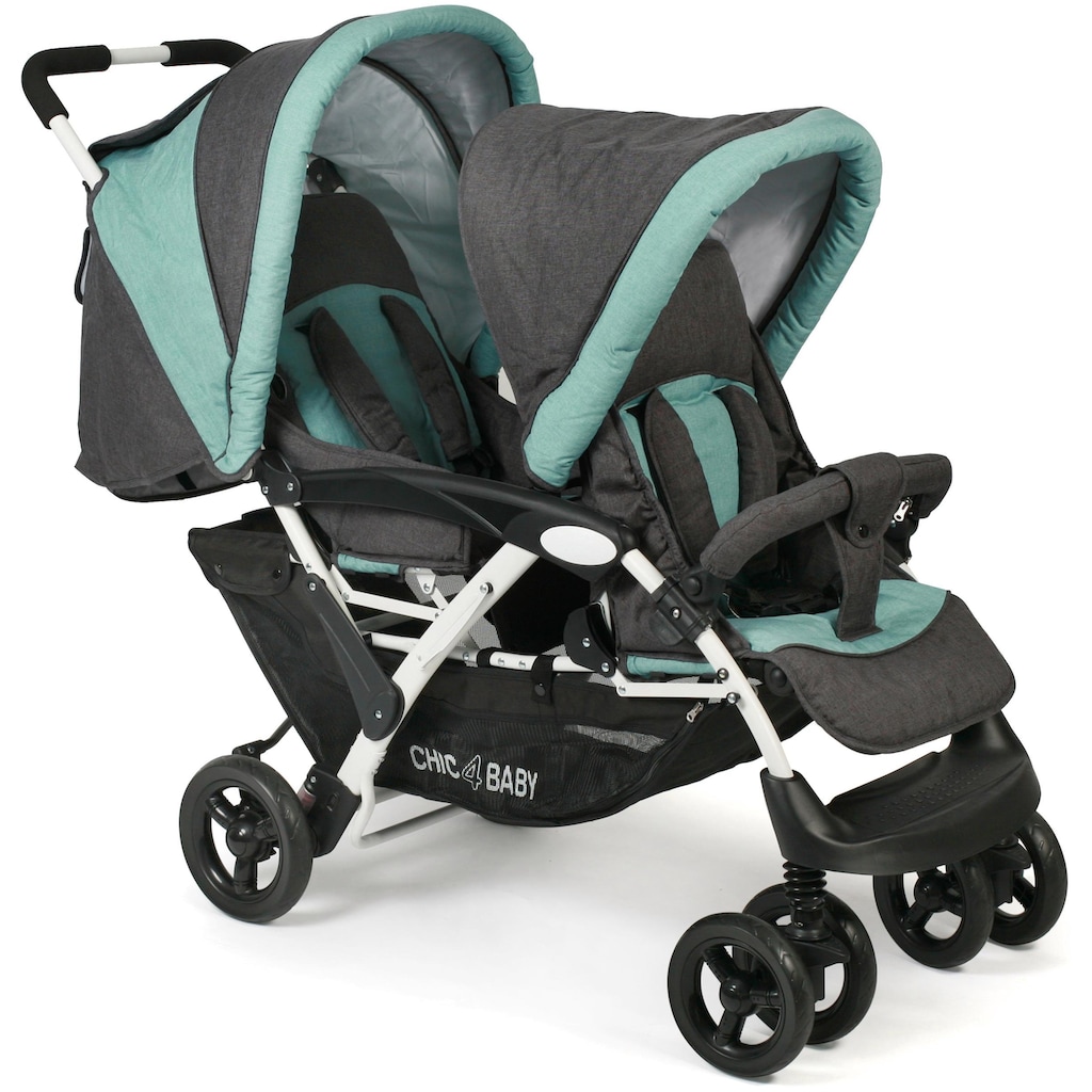 CHIC4BABY Geschwisterwagen »Duo, melange mint«