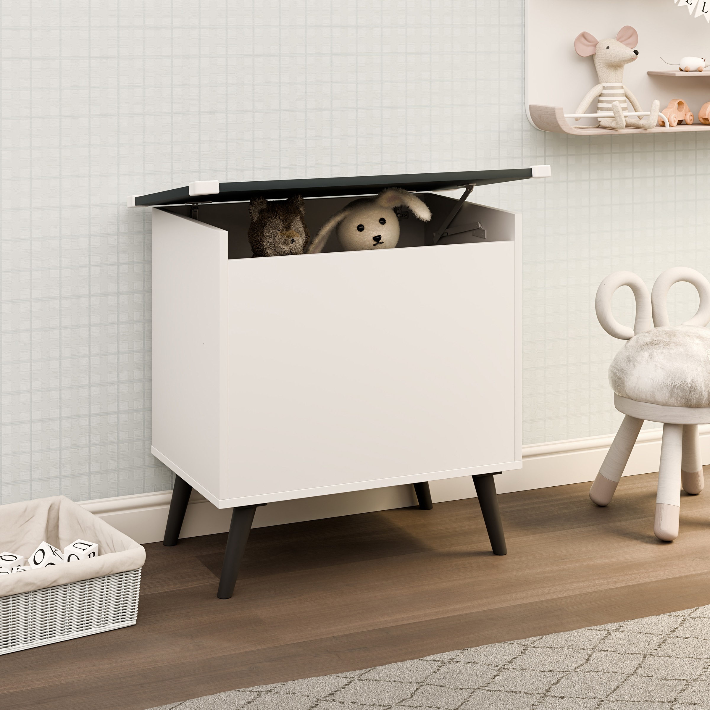 Thumbnail - VCM Sitztruhe "Holz Sitztruhe Sitzbank Truhe Kiste Bosula L"