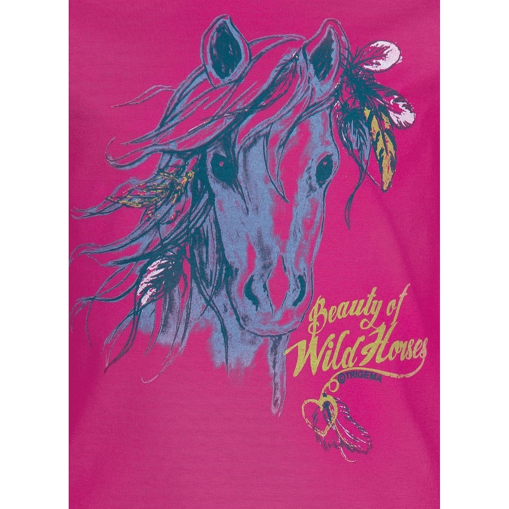 Trigema T-Shirt »TRIGEMA T-Shirt mit niedlichem Pferde-Motiv«, (1 tlg.)