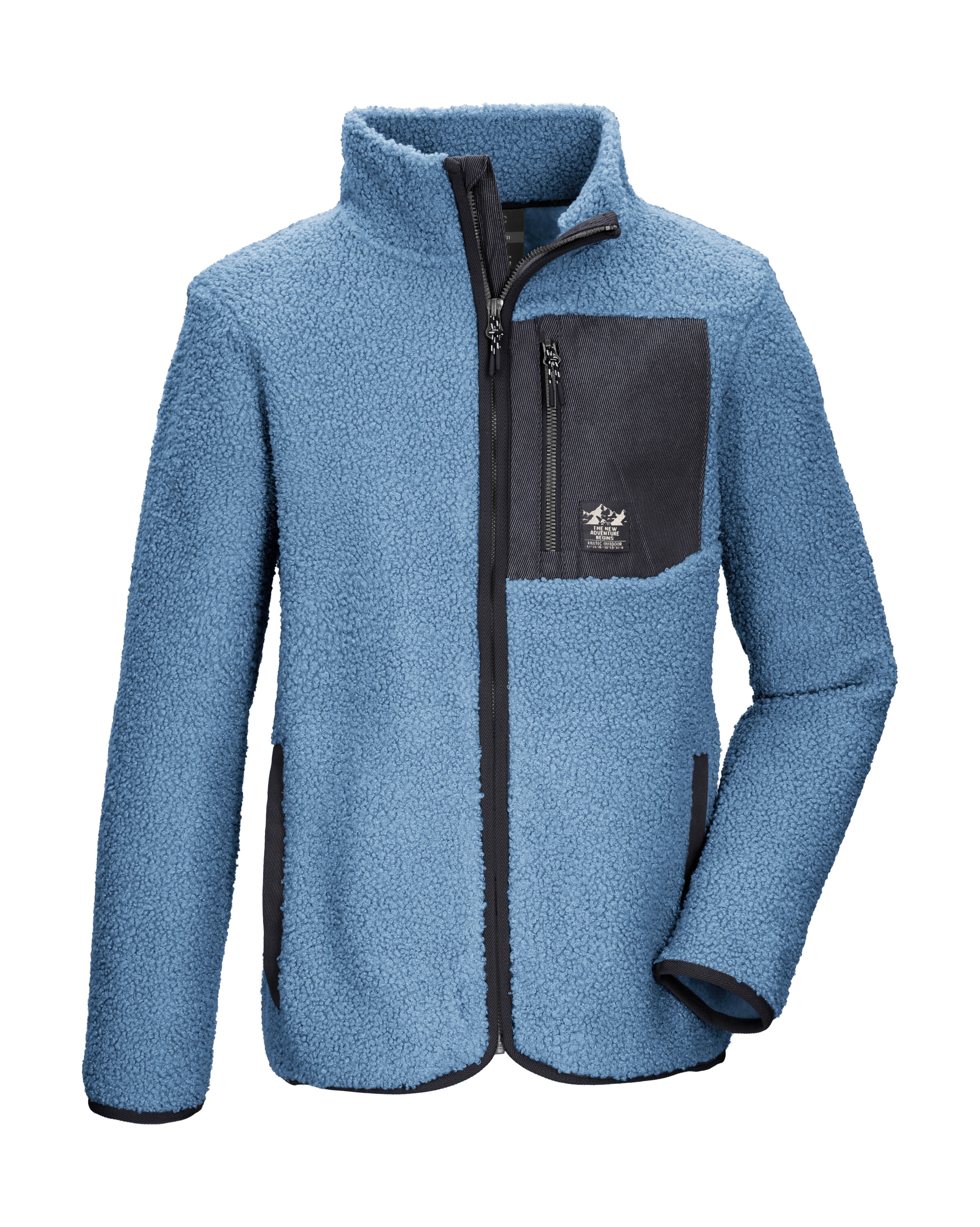 Killtec Fleecejacke "KOW 140 GRLS FLC JCKT" Weiche Sherpa-Fleecejacke mit Kinnschutz und Stauraum