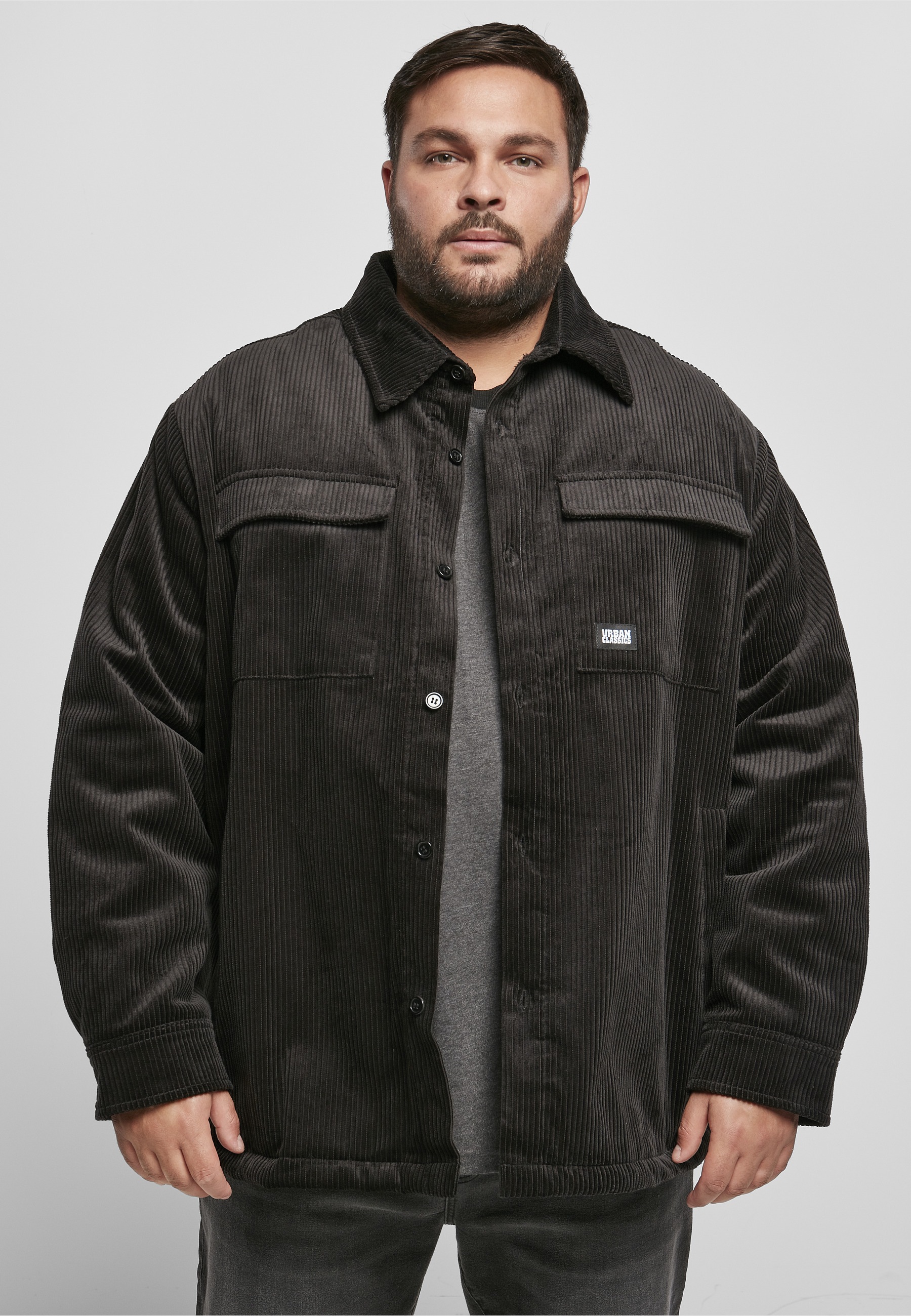 URBAN CLASSICS Cordjacke »Urban Classics Herren Corduroy Shirt Jacket« 1 Stk. tlg. ohne Kapuze