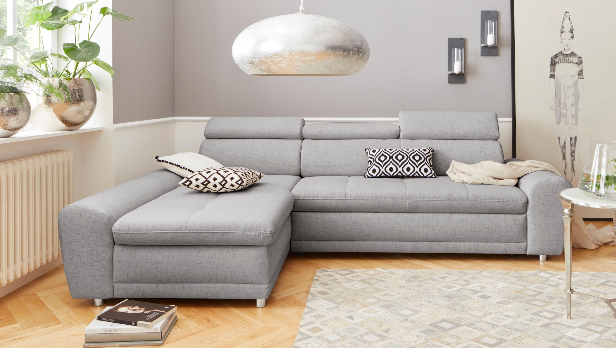 sit&more Ecksofa "Riva L-Form" inklusive Kopteilverstellung, wahlweise mit Schlaffunktion