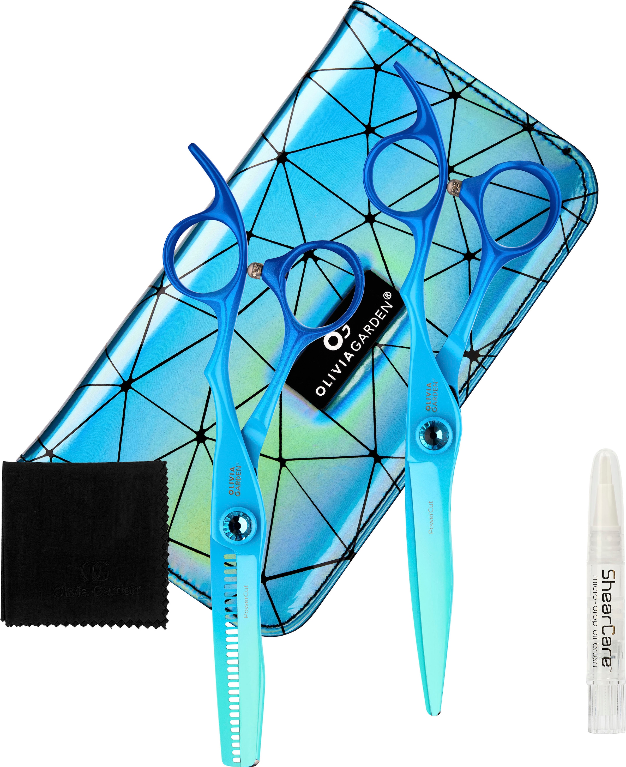 OLIVIA GARDEN Haarschere »PowerCut Rainbow Blue 6,25 Zoll«, (Set, 2 tlg.),  Haarschere und Modellierschere online bestellen | BAUR