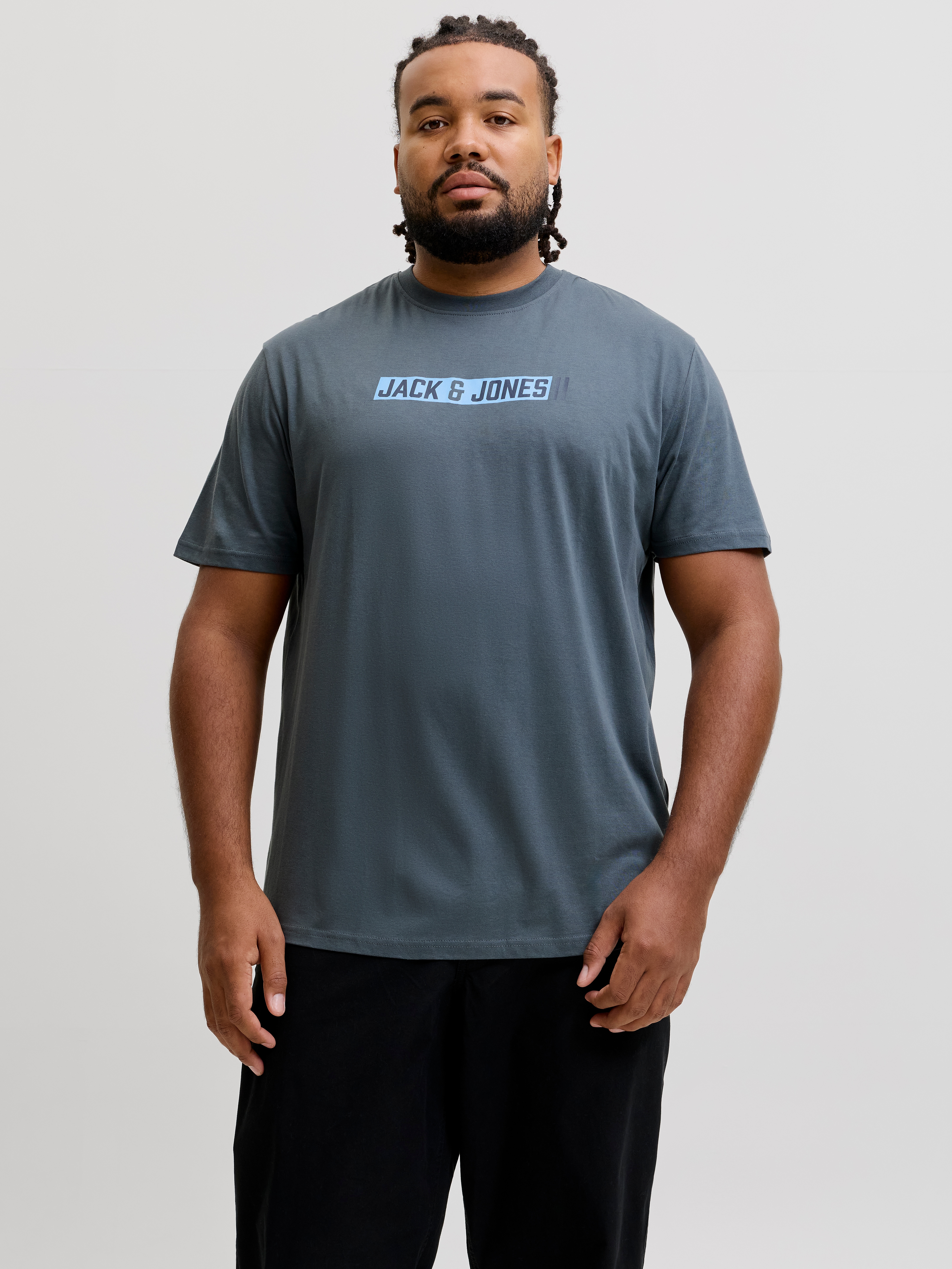 Jack & Jones PlusSize Rundhalsshirt "JJMUNK TEE SS CREW NECK SN PLS" Baumwolle, normal geschnitten