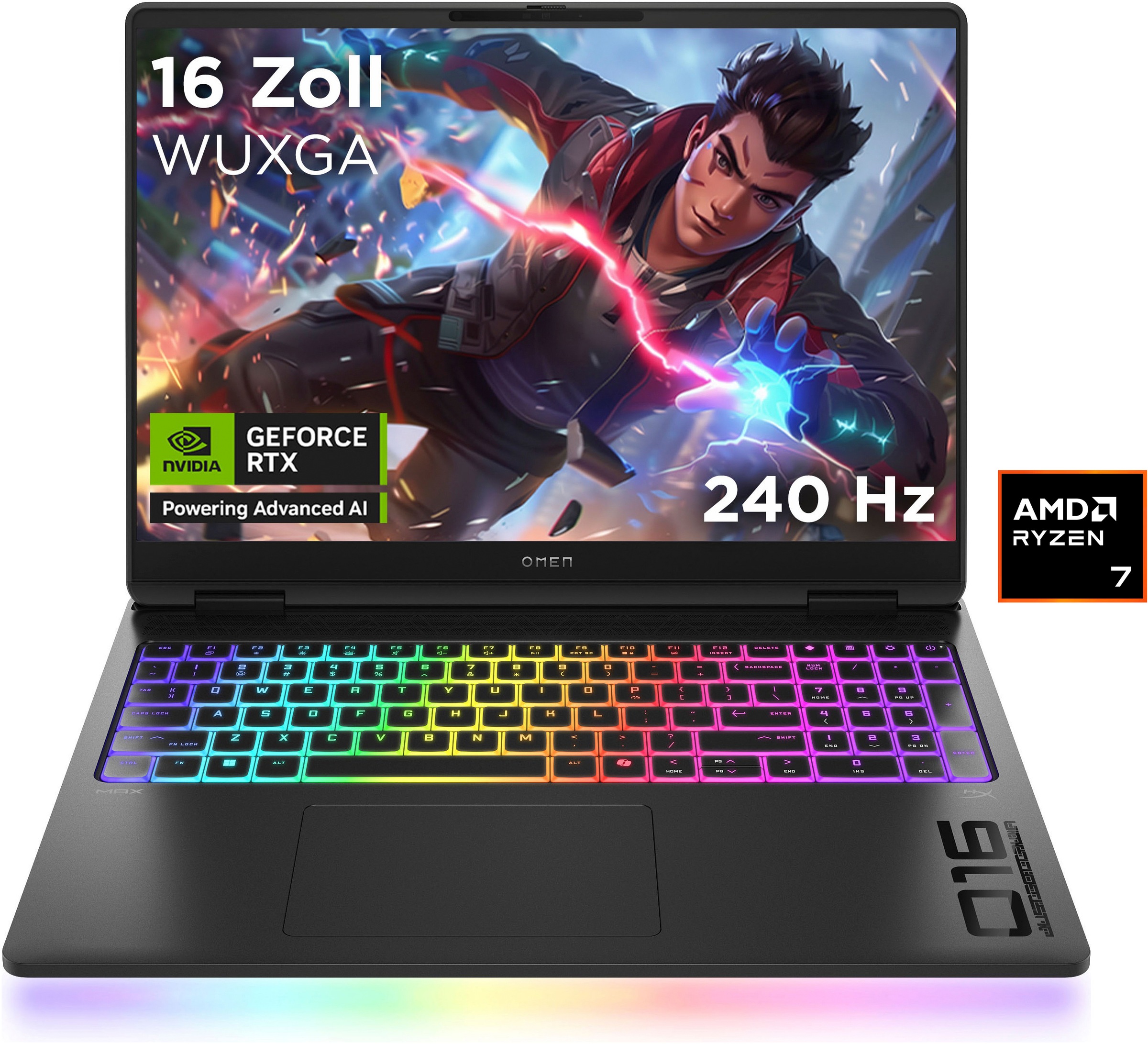 HP Gaming-Notebook "Omen Max 16-ak0073ng", 32 GB RAM 1.000 GB SSD, Ryzen AI 7, Windows11Home, schwarz, Notebooks