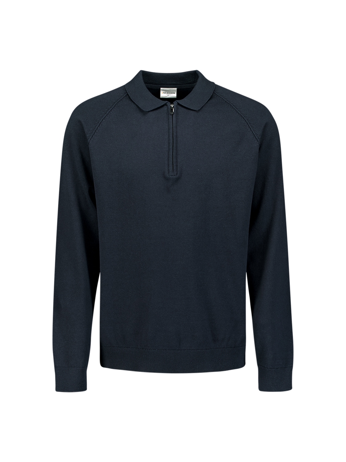 NO EXCESS Stehkragenpullover »No Excess Half-Zip-Polo-Pullover Pullover Polo Half Zip Solid«