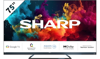 LED-Fernseher »SHARP 75FQ5EG Quantum Dot Google TV 189 cm (75 Zoll) 4K Ultra HD QLED«,...