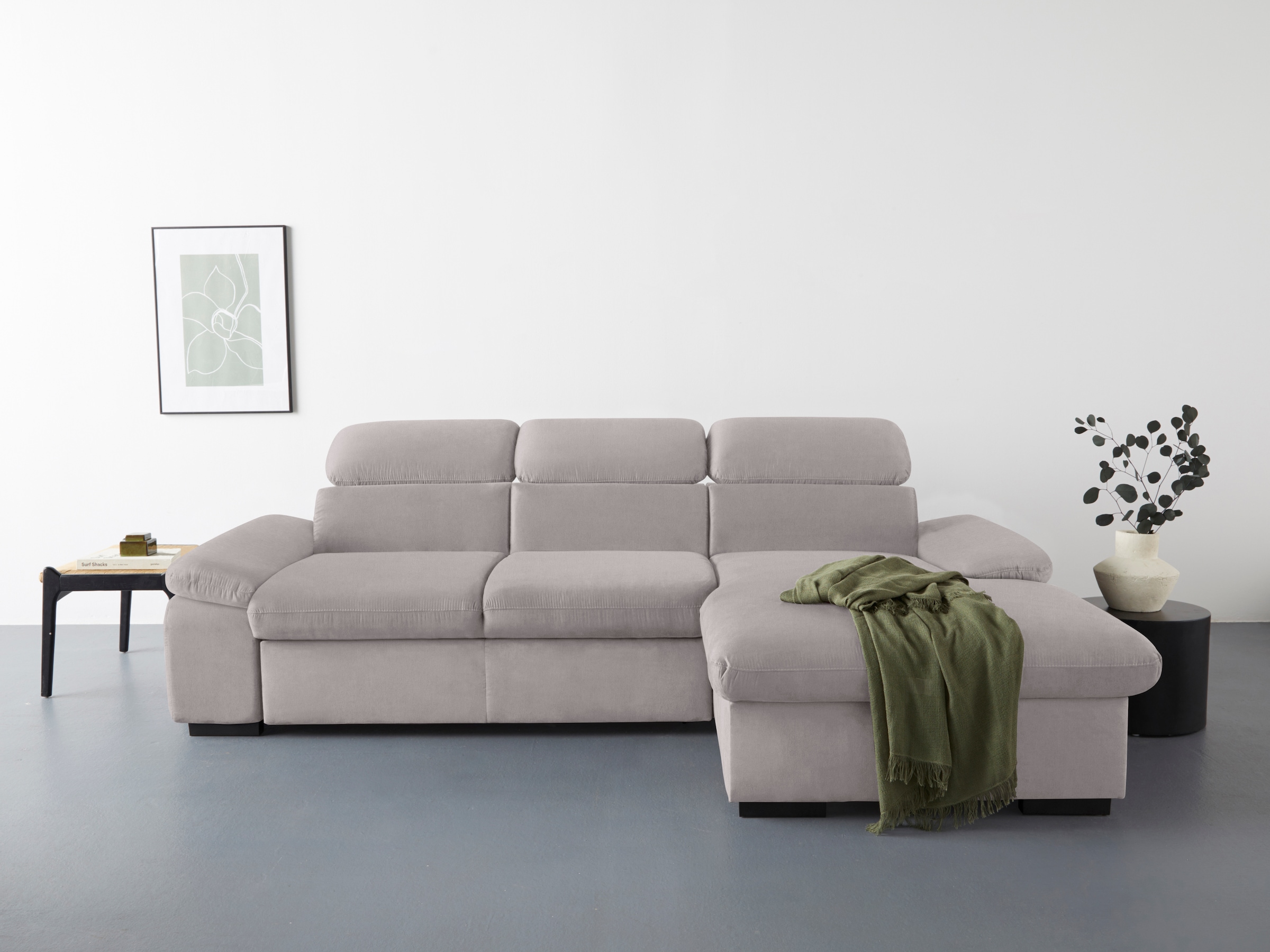 COTTA Ecksofa "Lola L-Form mit Kopfteilfunktion & Hocker", (Set, mit Hocker günstig online kaufen