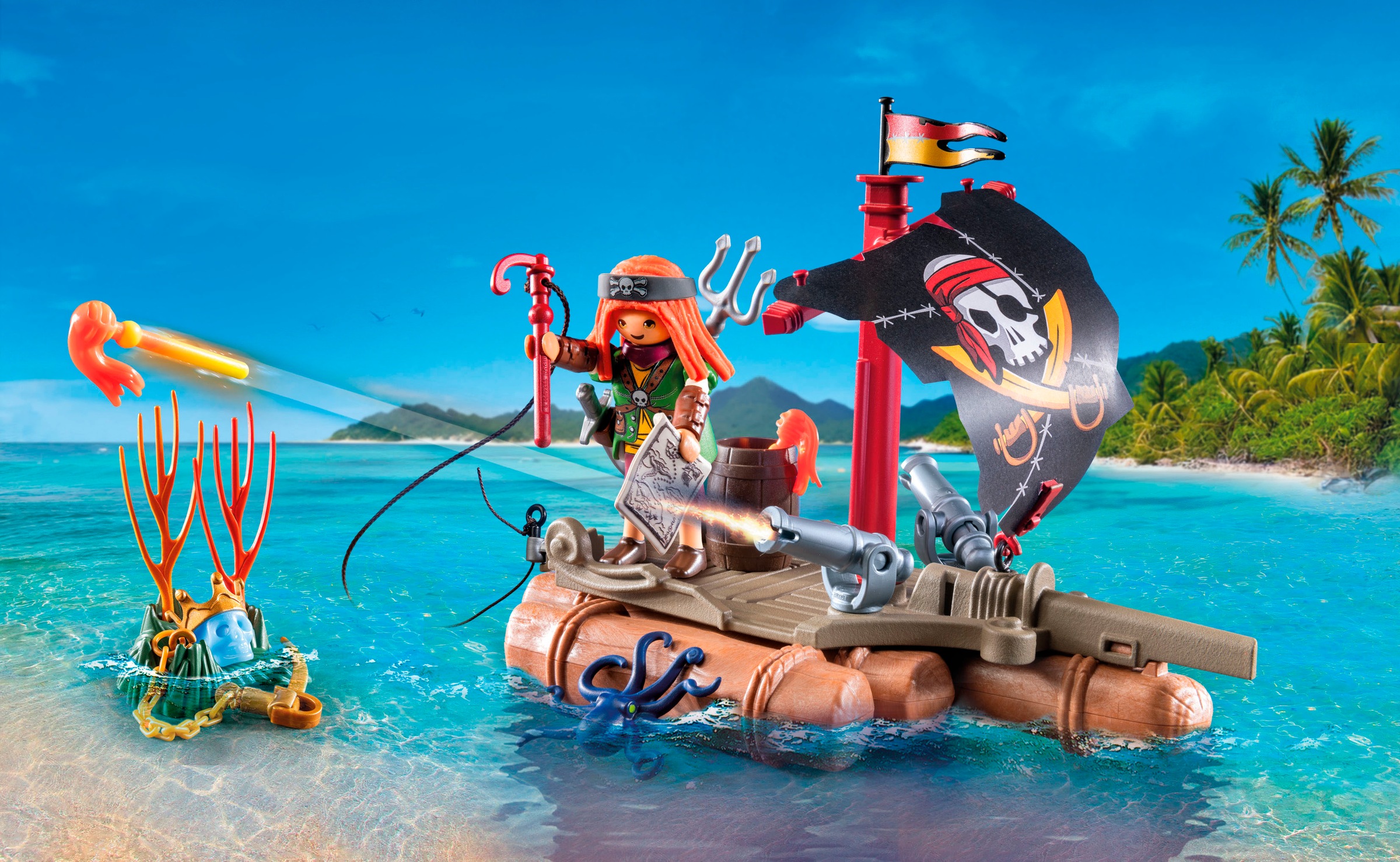 Playmobil® Konstruktions-Spielset »Schatzbergung auf Piratenfloss (71794), Playmobil Pirates«, (41 St.)