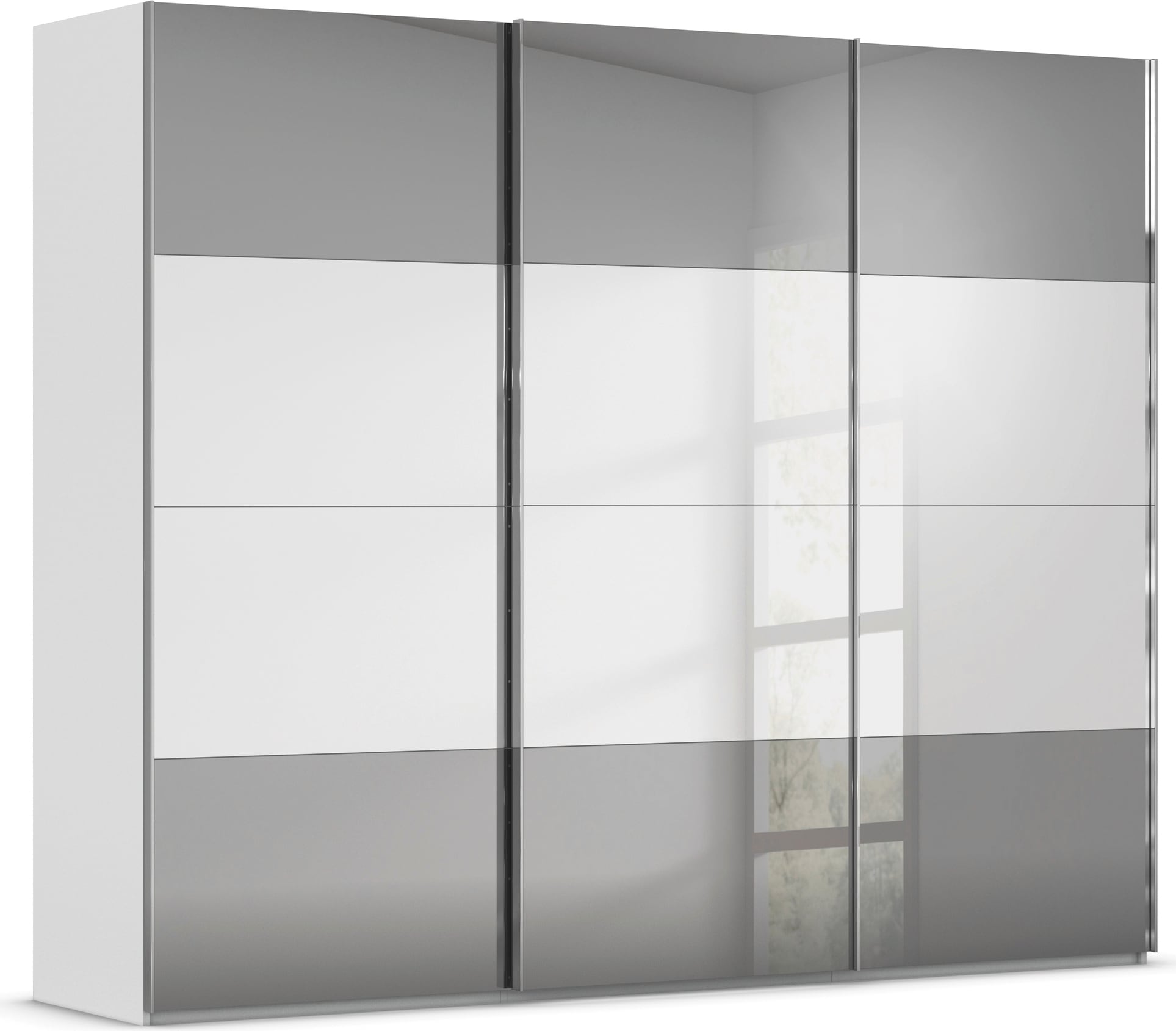 rauch Schwebetürenschrank "Kleiderschrank Schrank Garderobe Schlafzimmerschrank SCALE-FYRA" edle Türen viergeteilt Front Spiegel-Mix viele Farben MADE IN GERMANY