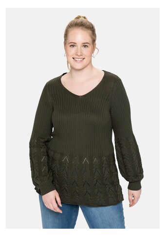 Sheego V-Ausschnitt-Pullover »Pullover«, im Strickmix, in weicher Qualität kaufen