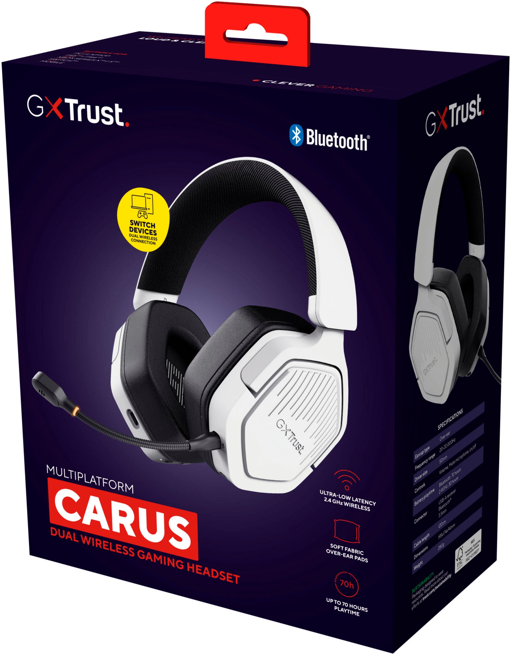 Trust Gaming-Headset »GXT 493W Carus«, Bluetooth