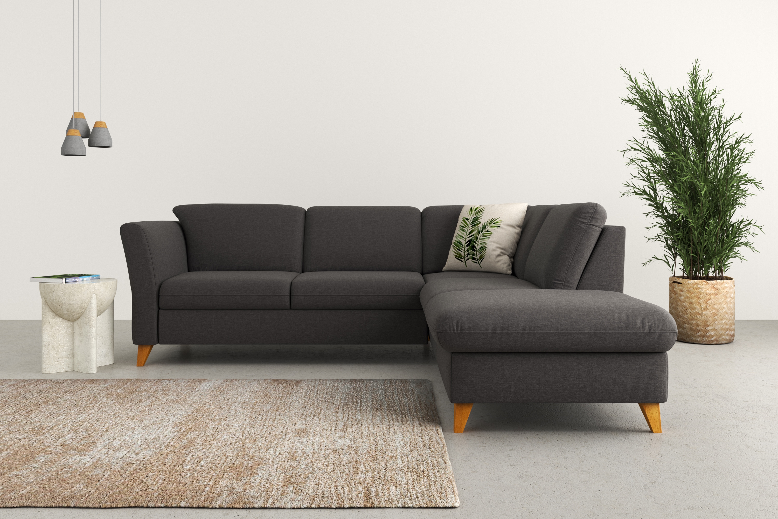 Home affaire Ecksofa "Trelleborg L-Form" Federkern-Polsterung, wahlweise mit Schlaffunktion und Stauraum