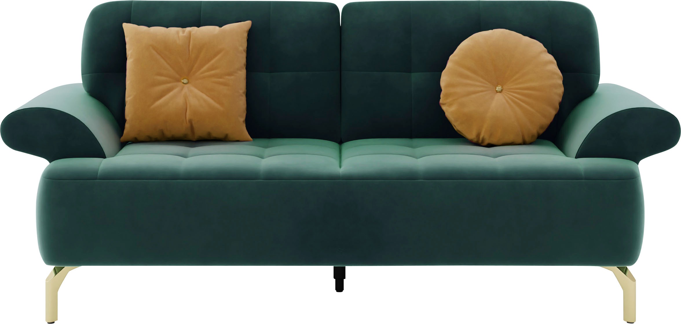 sit&more 2-Sitzer »Orient 1«, inkl. 2 Zierkissen mit Strass-Stein, goldfarbene Metallfüße