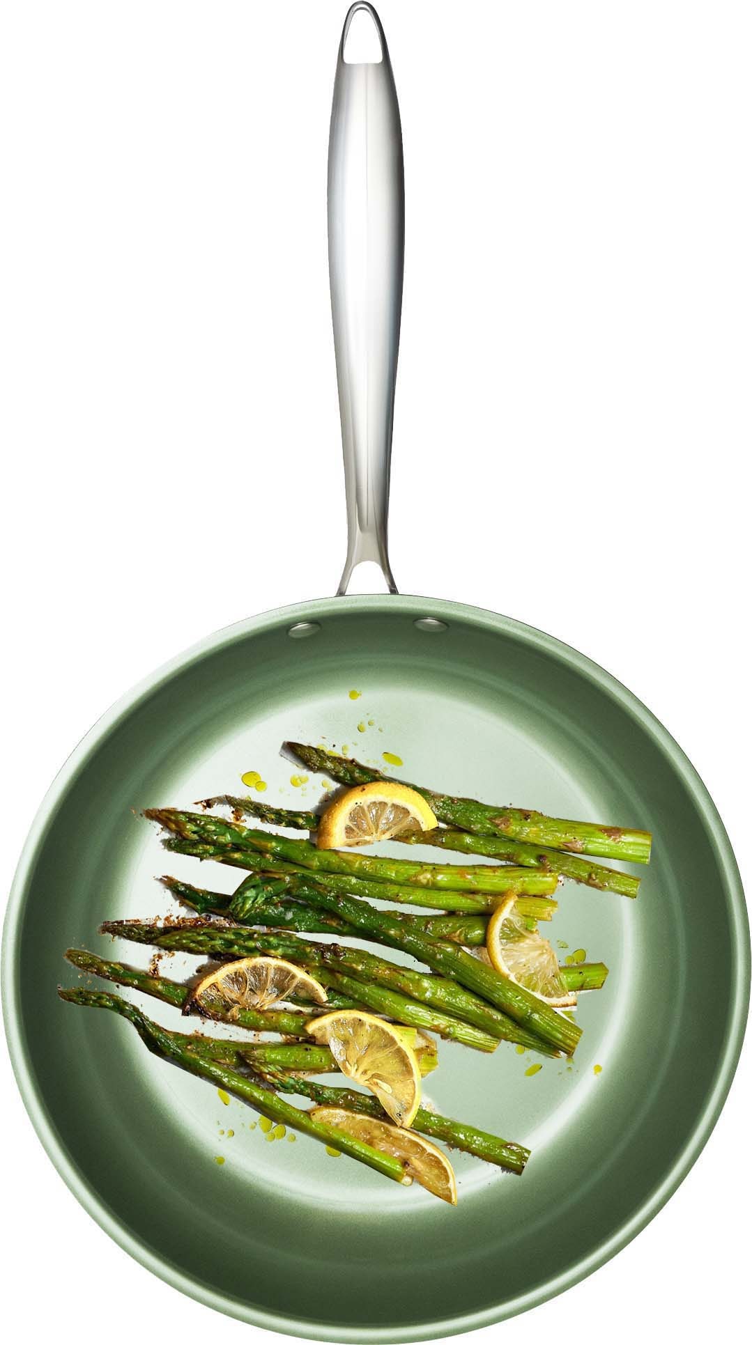 JUST VEGAN Bratpfanne »CeraVegan«, Edelstahl 18/8, (1 tlg.), Pflanzliche Keramikbeschichtung, Induktion