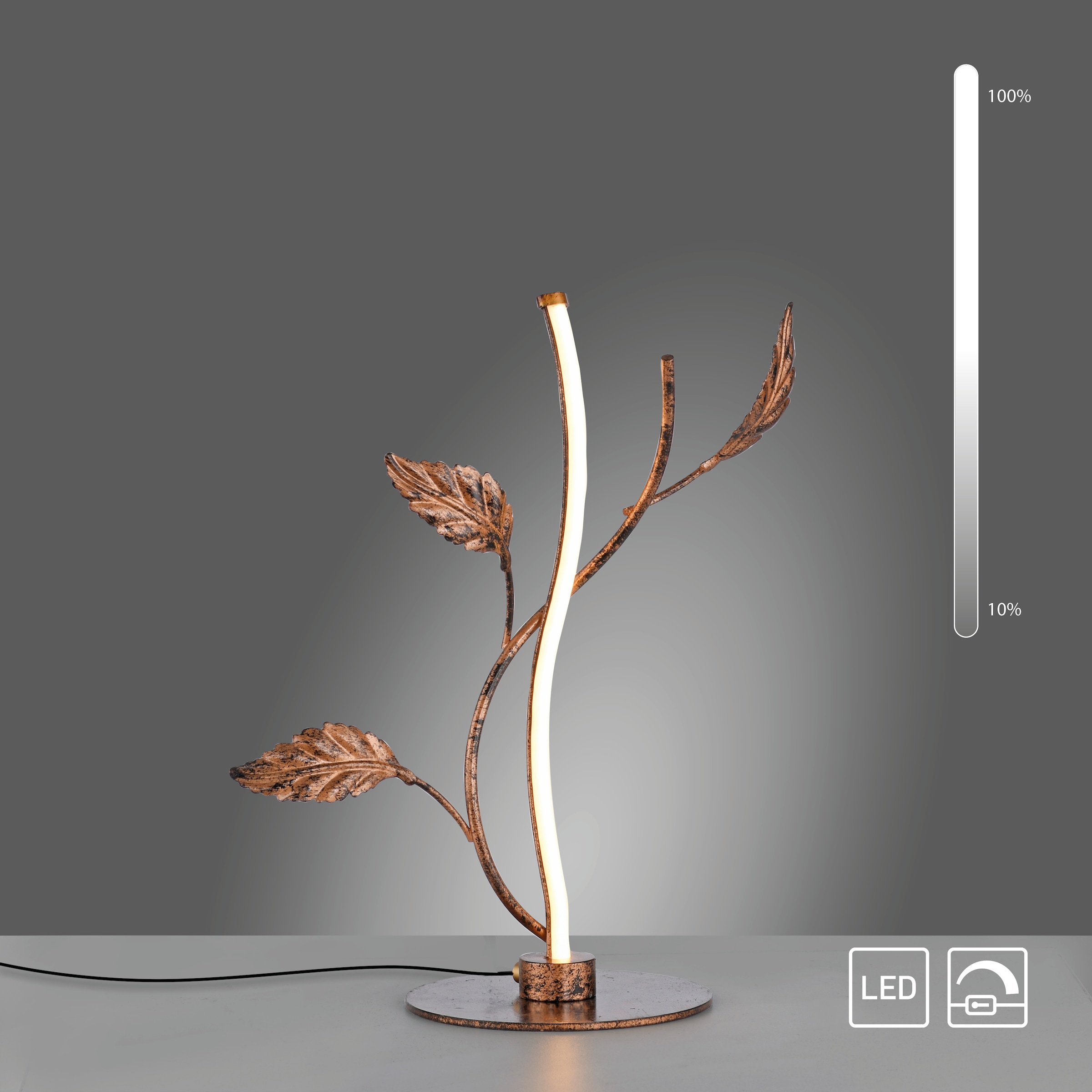 JUST LIGHT LED Tischleuchte »AURELIA« LED-Board 1 Stk. Warmweiß Dimmbar, 2700K Leuchtmittel