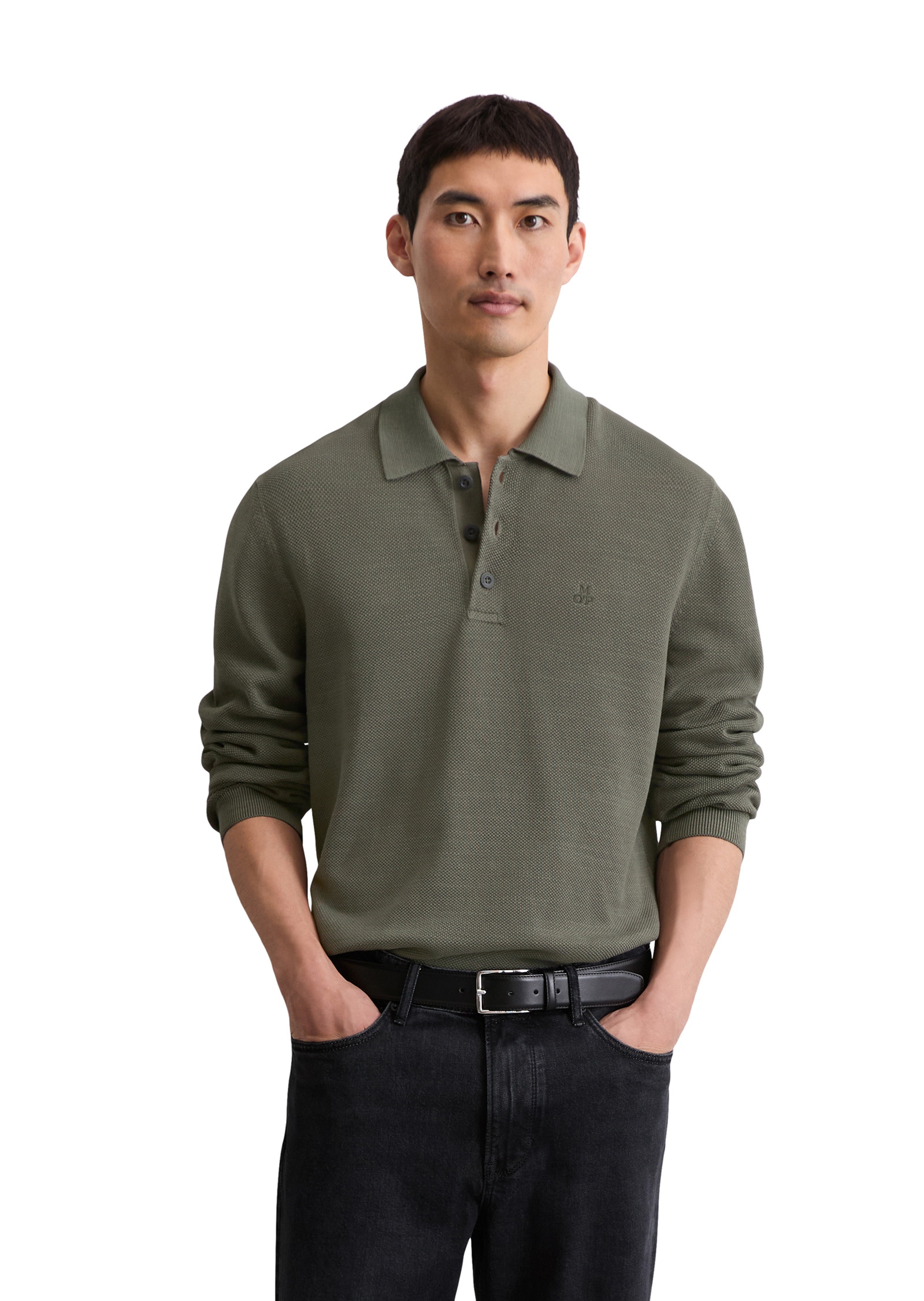 Marc OPolo Strickpullover "aus feinem Bio-Baumwoll-Piqué" günstig online kaufen