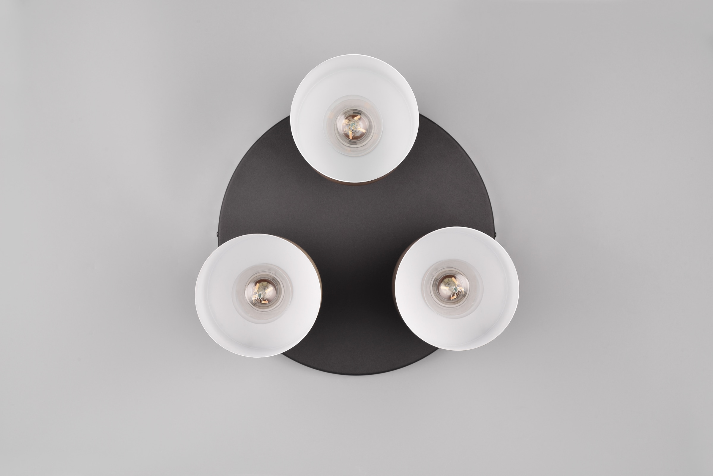 TRIO Leuchten Deckenleuchte »AGUDO, Deckenlampe Ø30cm Wohnzimmer 3-flammig exkl 3xE27 max 40W«, 3 flammig, Leuchtmittel E27 | Leuchtmittel wechselbar, mehrfarbige Lampenschirme in beige taupe & coffee, Schlafzimmerlampe